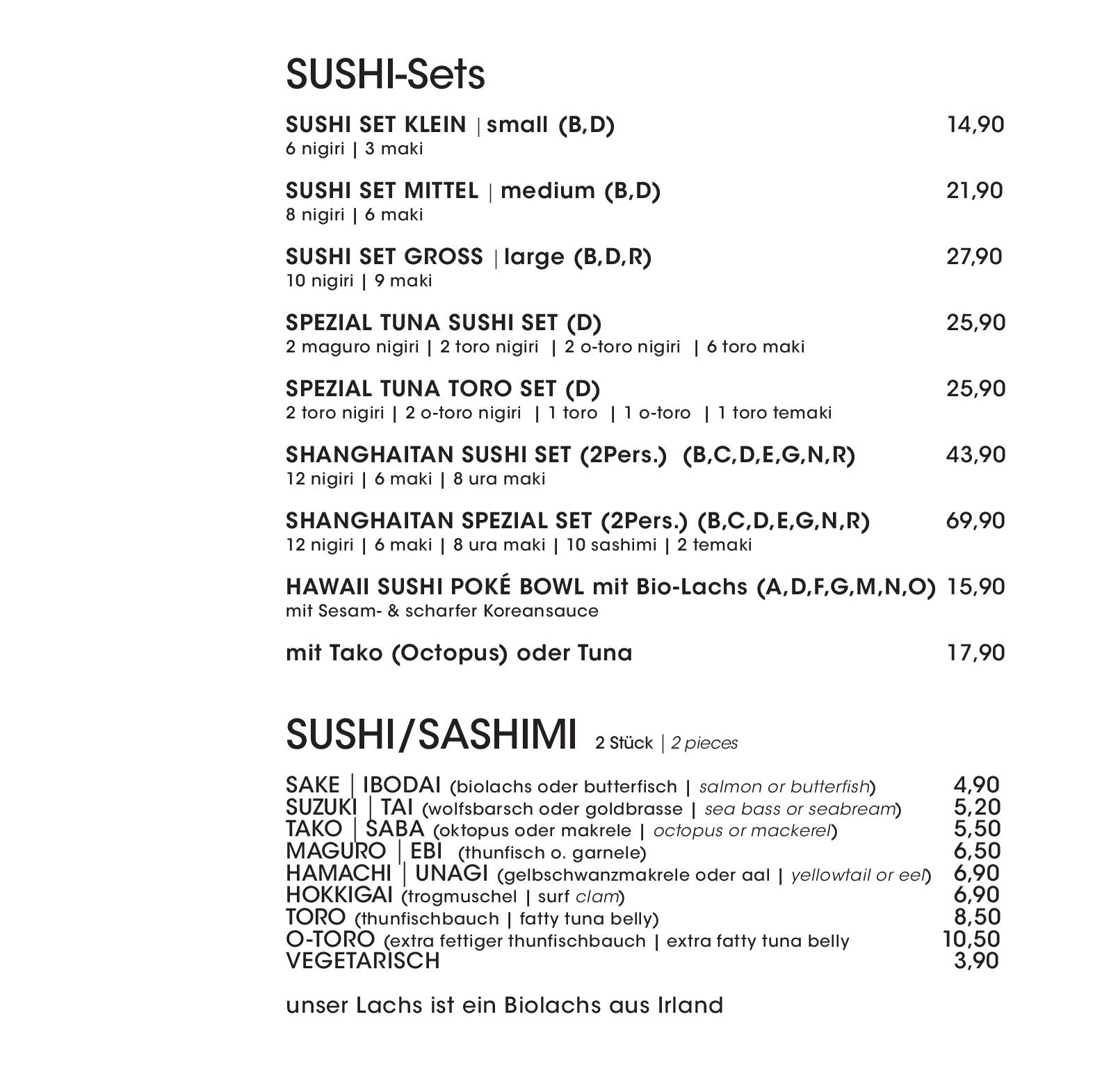 Speisekarte Shanghai Tan in Wien, Seite 3