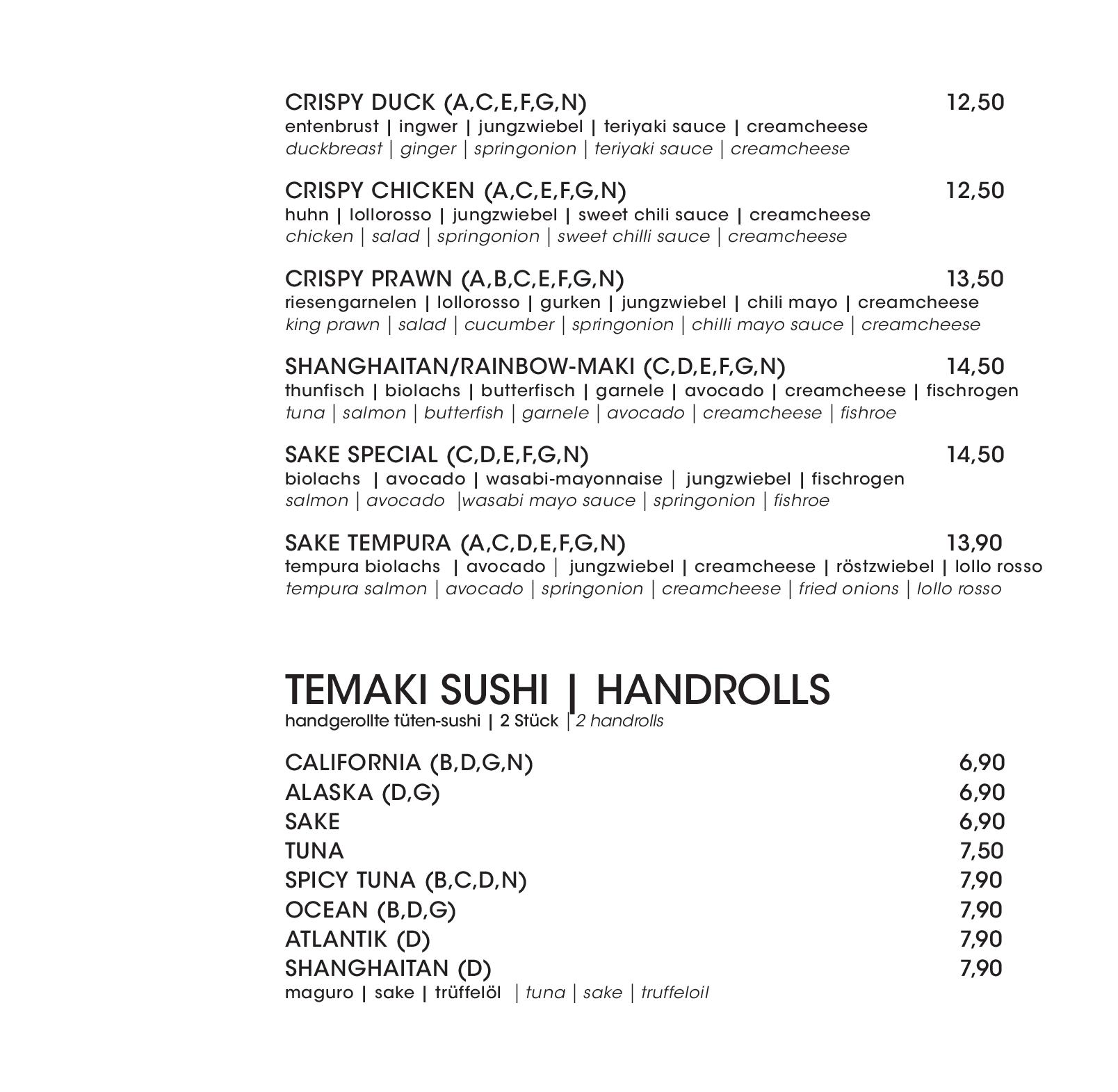 Speisekarte Shanghai Tan in Wien, Seite 5