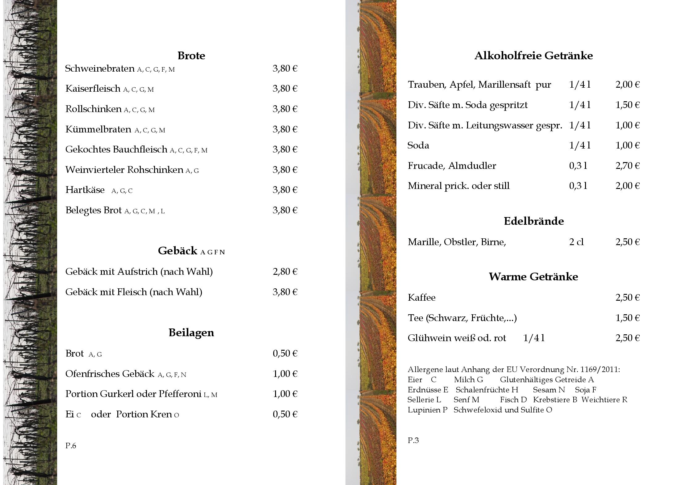 Speisekarte Heuriger Zum Poysdorfer in Poysdorf, Seite 3
