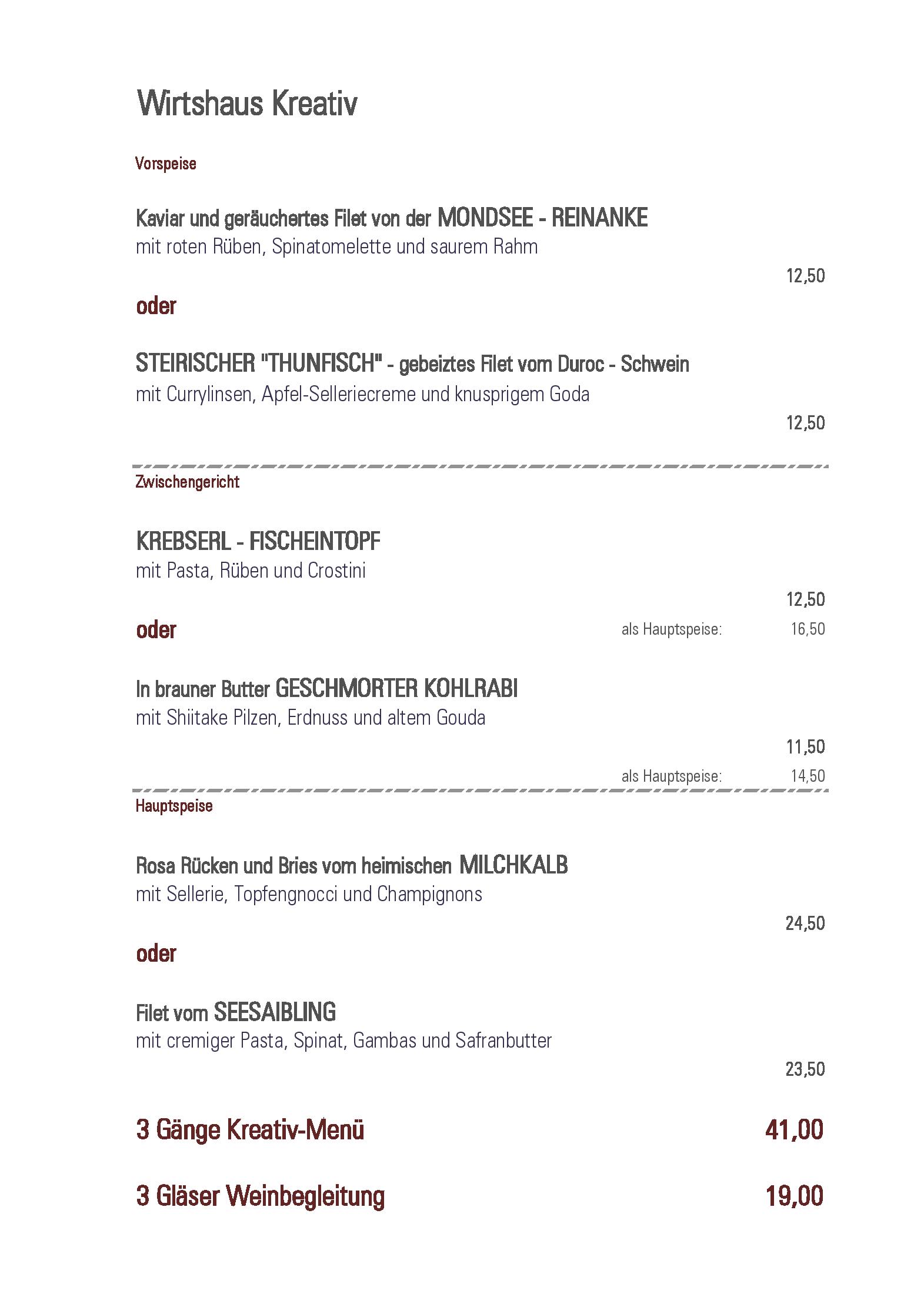 Speisekarte Weingut Wolfgang Maitz in Ehrenhausen an der Weinstraße, Seite 3