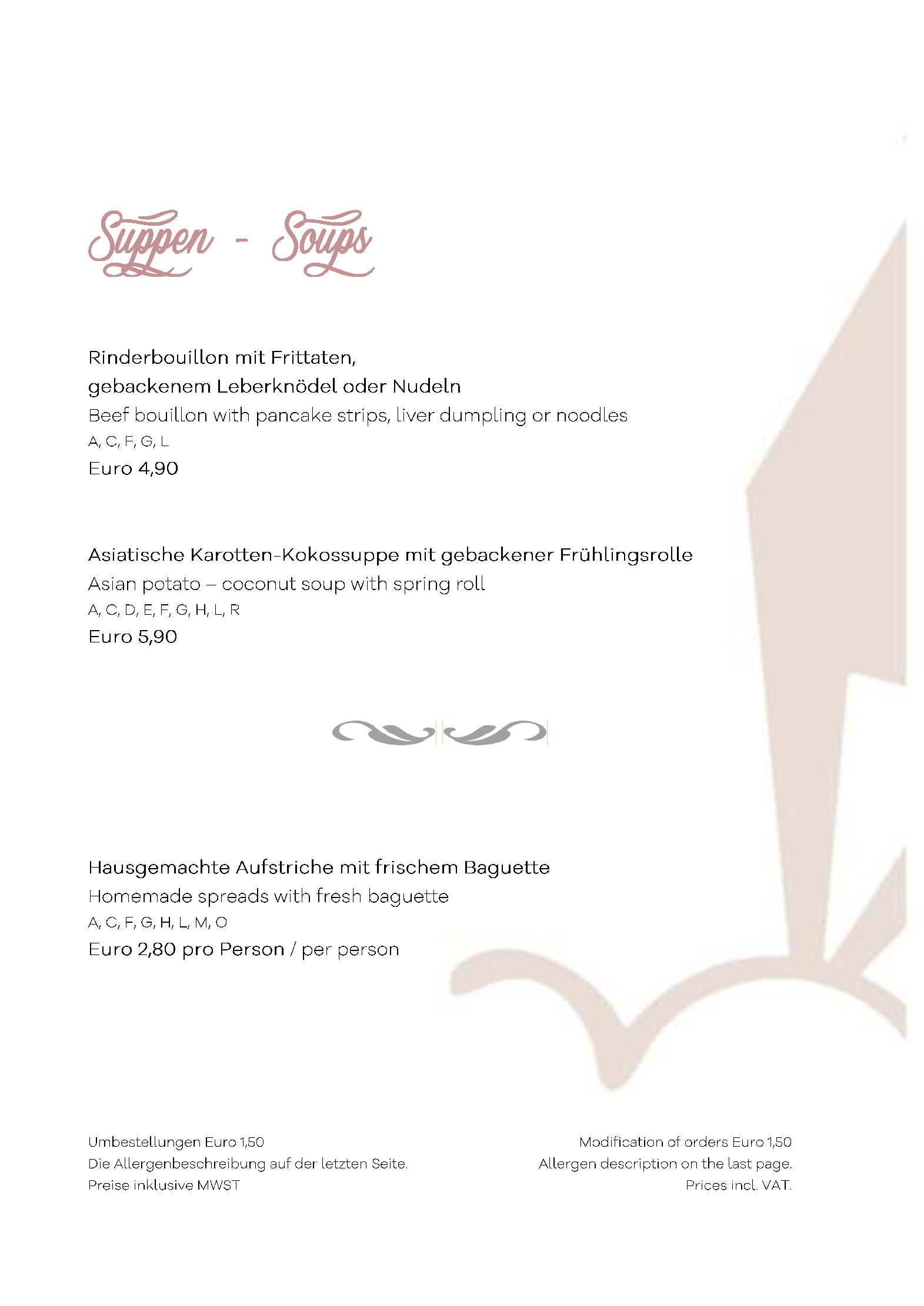 Speisekarte Goldene Gams in Kitzbühel, Seite 4
