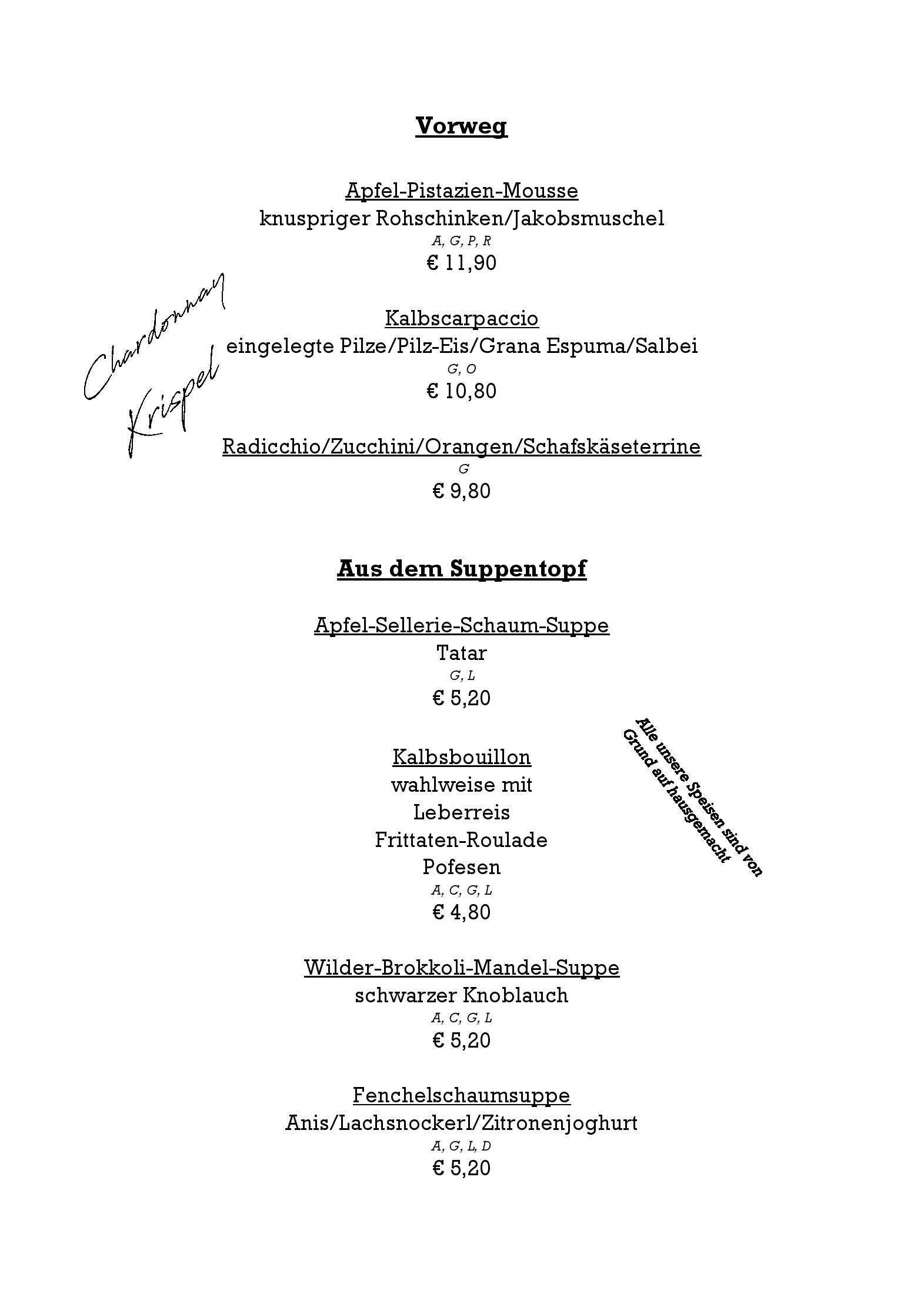 Speisekarte Wir:zhaus in St. Radegund bei Graz, Seite 9