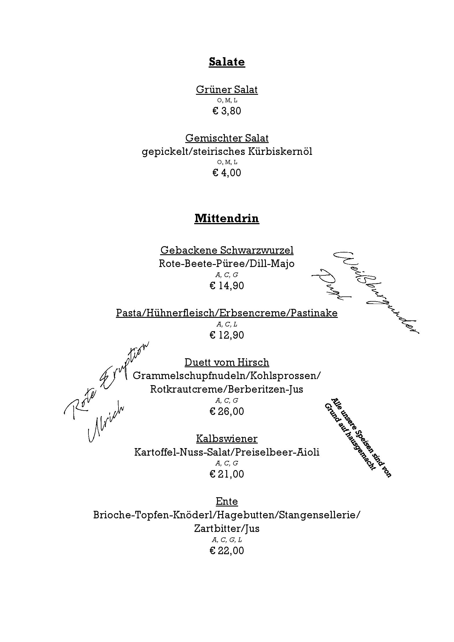 Speisekarte Wir:zhaus in St. Radegund bei Graz, Seite 8
