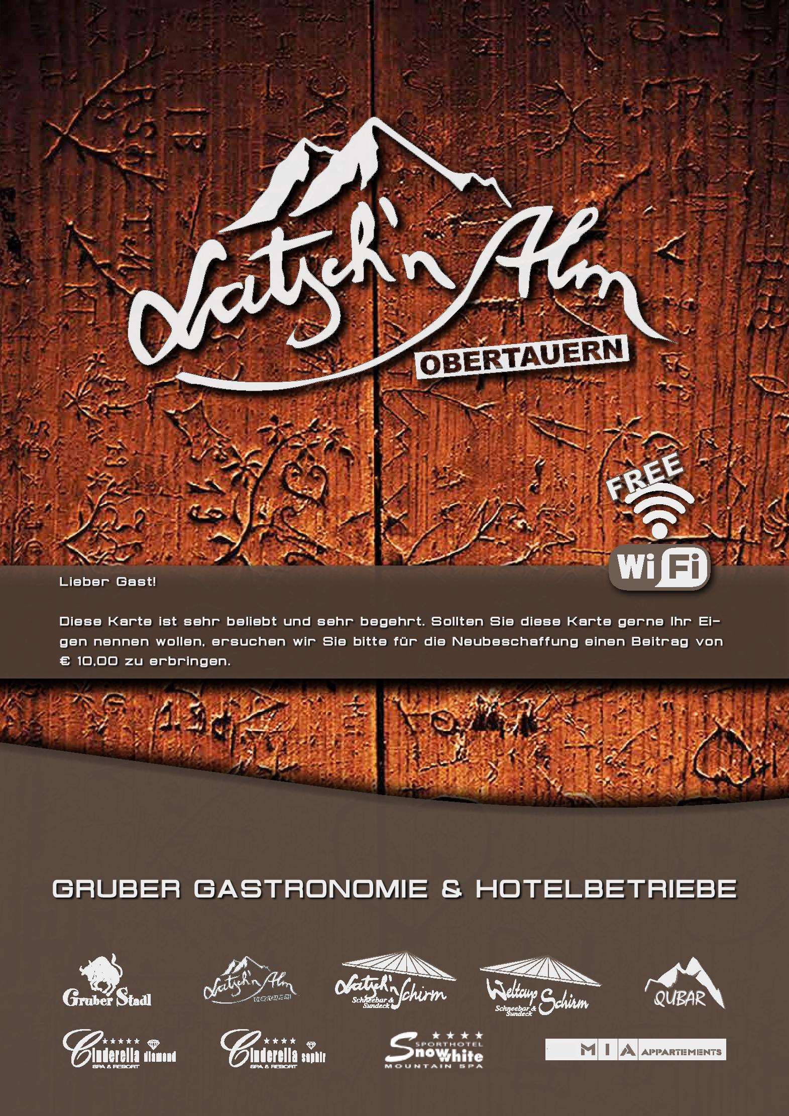 Speisekarte Latschn Alm in Obertauern, Seite 20