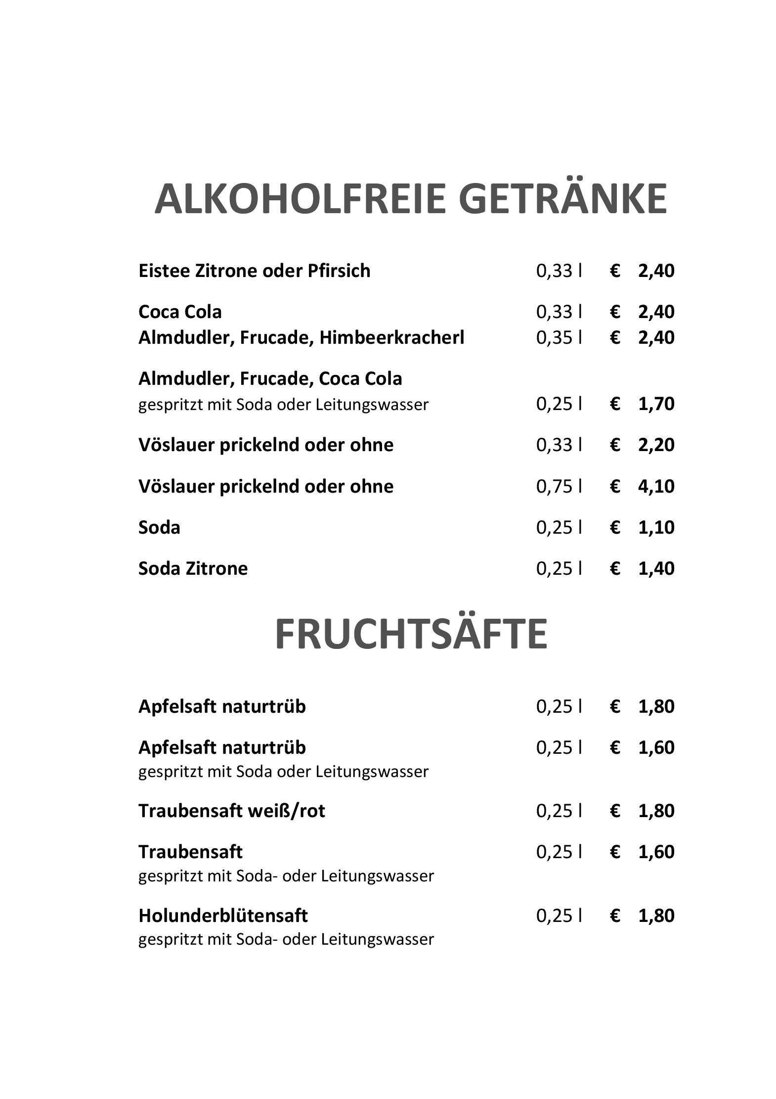 Speisekarte APETLON'ER in Apetlon, Seite 2