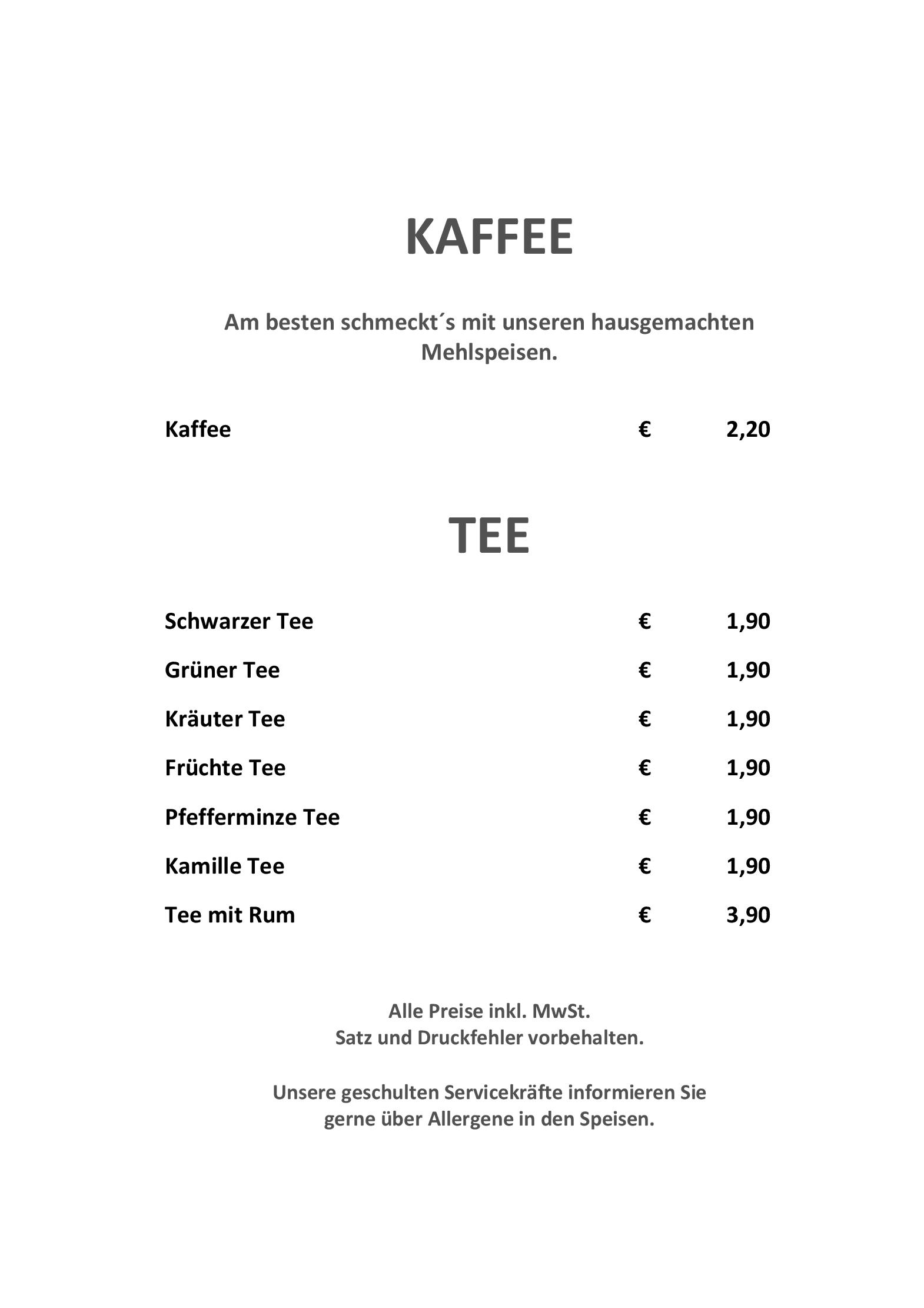 Speisekarte APETLON'ER in Apetlon, Seite 1