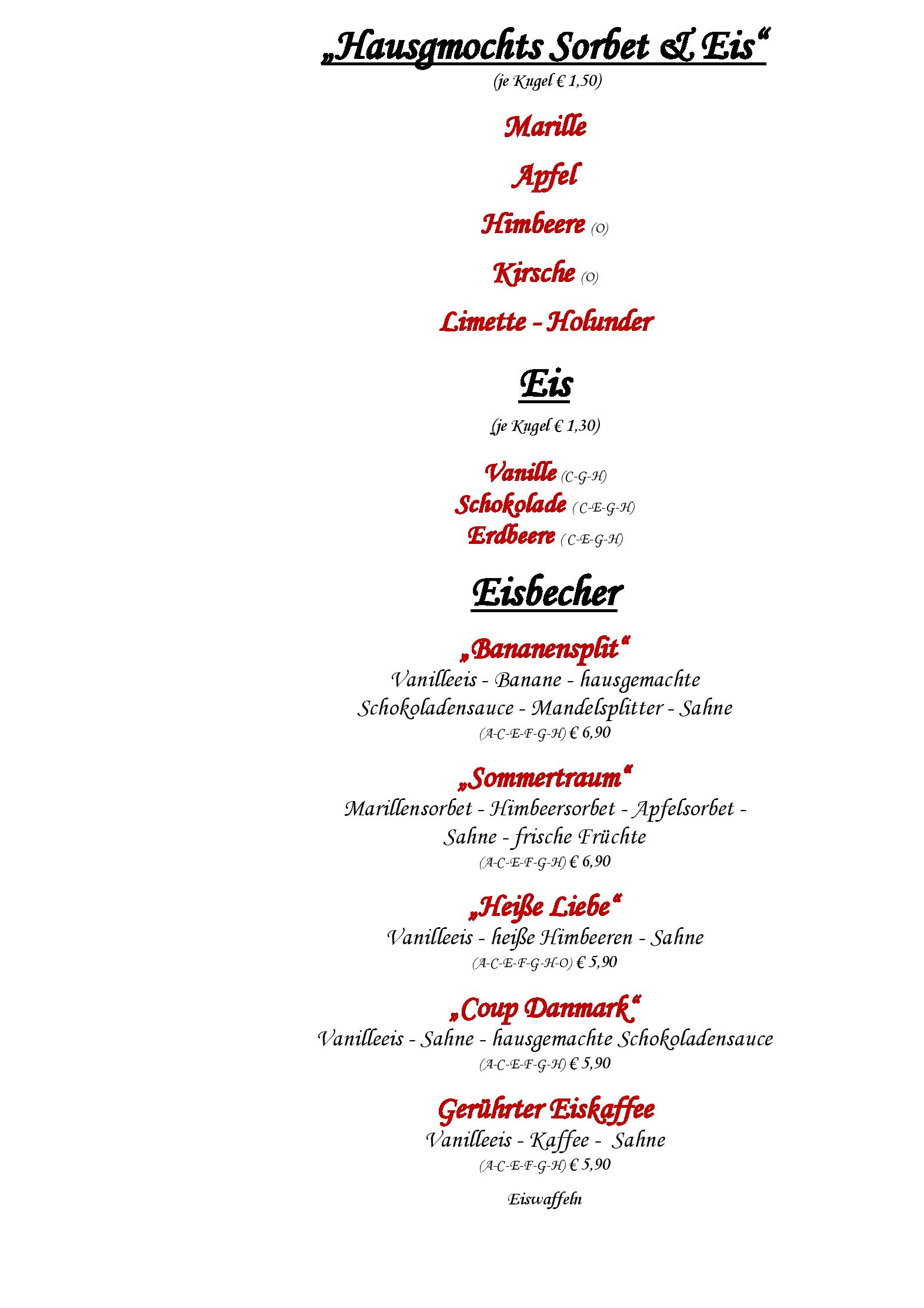 Speisekarte Hotel Restaurant Englhof in Zell im Zillertal, Seite 15