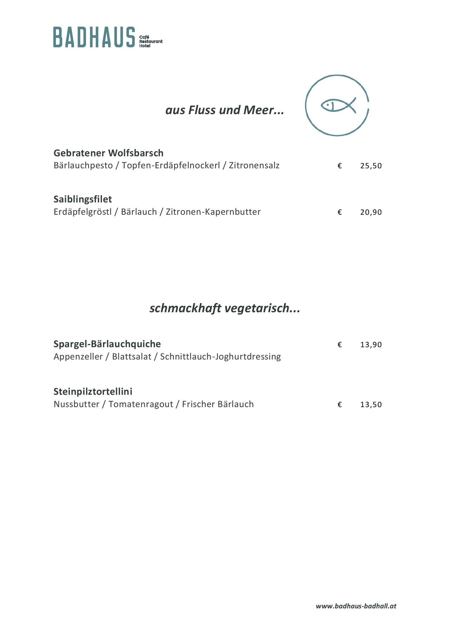 Speisekarte BADHAUS Bad Hall Café | Restaurant | Hotel in Bad Hall, Seite 4