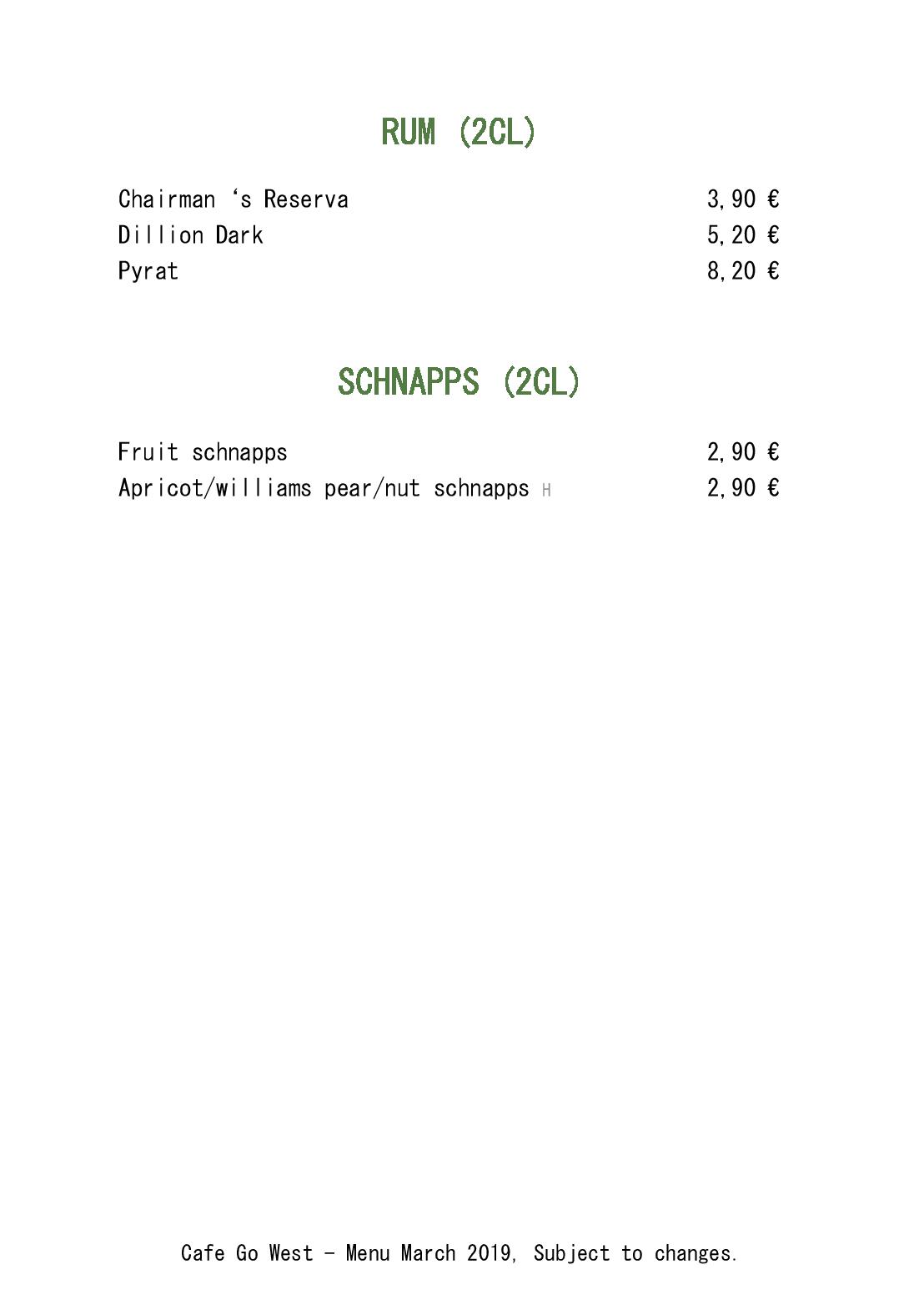Speisekarte Cafe Go West in Wien, Seite 18