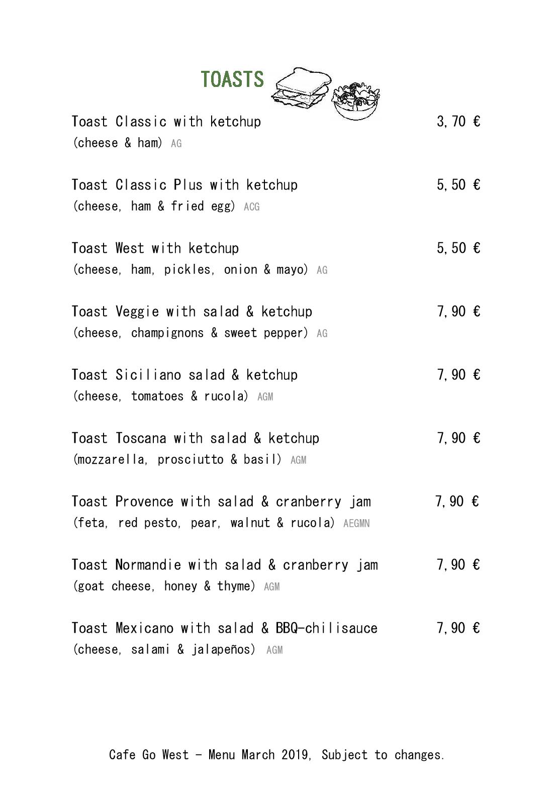 Speisekarte Cafe Go West in Wien, Seite 24