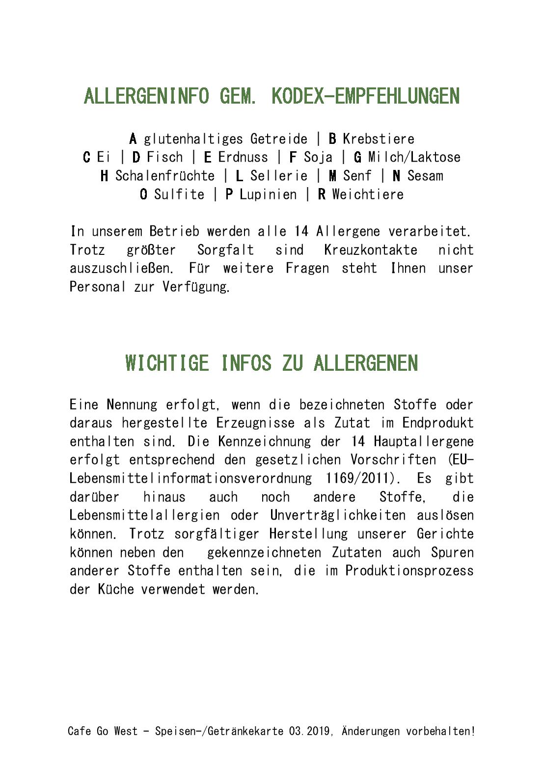 Speisekarte Cafe Go West in Wien, Seite 11