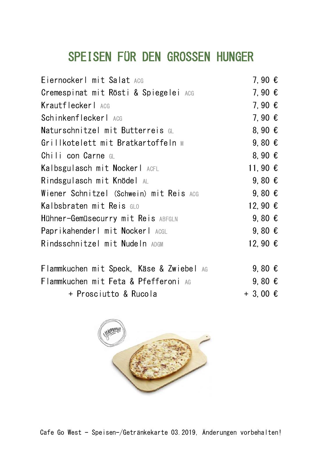 Speisekarte Cafe Go West in Wien, Seite 14