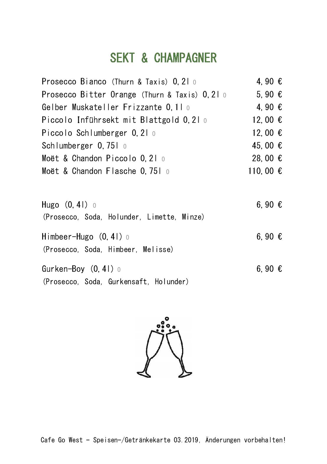Speisekarte Cafe Go West in Wien, Seite 12