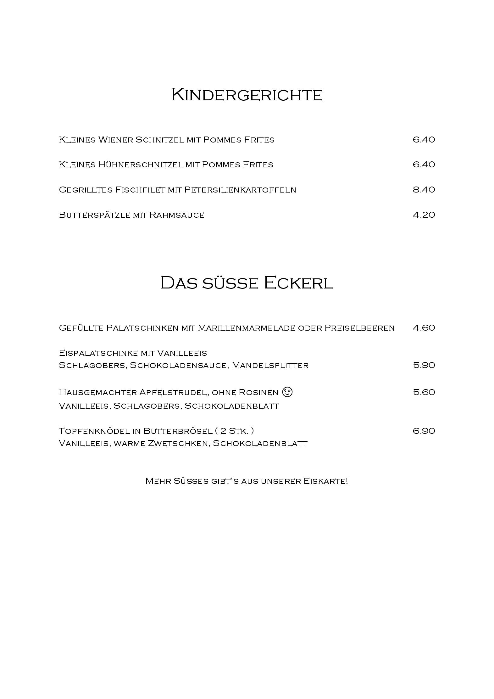 Speisekarte Hotel Stefanihof Restaurant in Fuschl am See, Seite 3