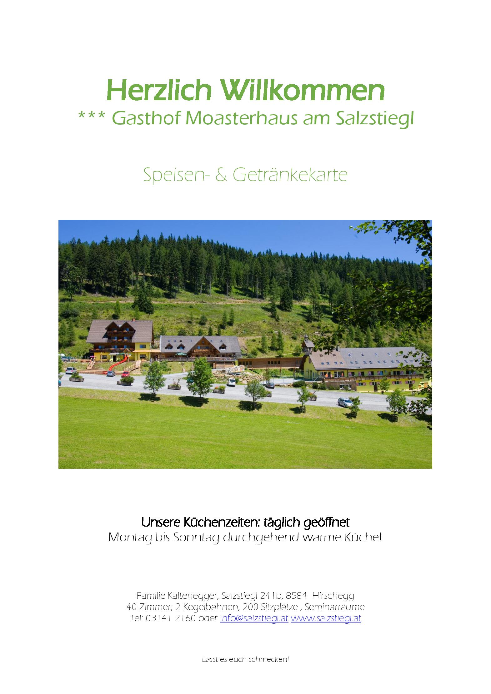 Speisekarte Erlebnisgasthof Moasterhaus in Hirschegg, Seite 6