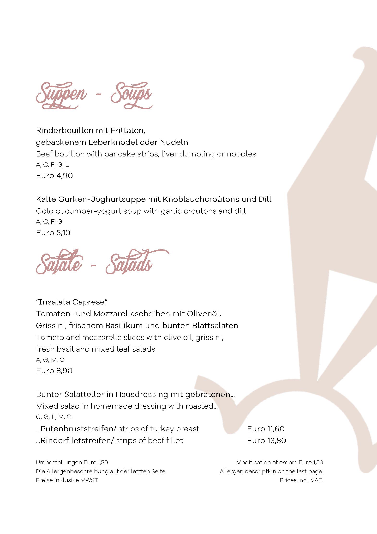 Speisekarte Goldene Gams in Kitzbühel, Seite 9