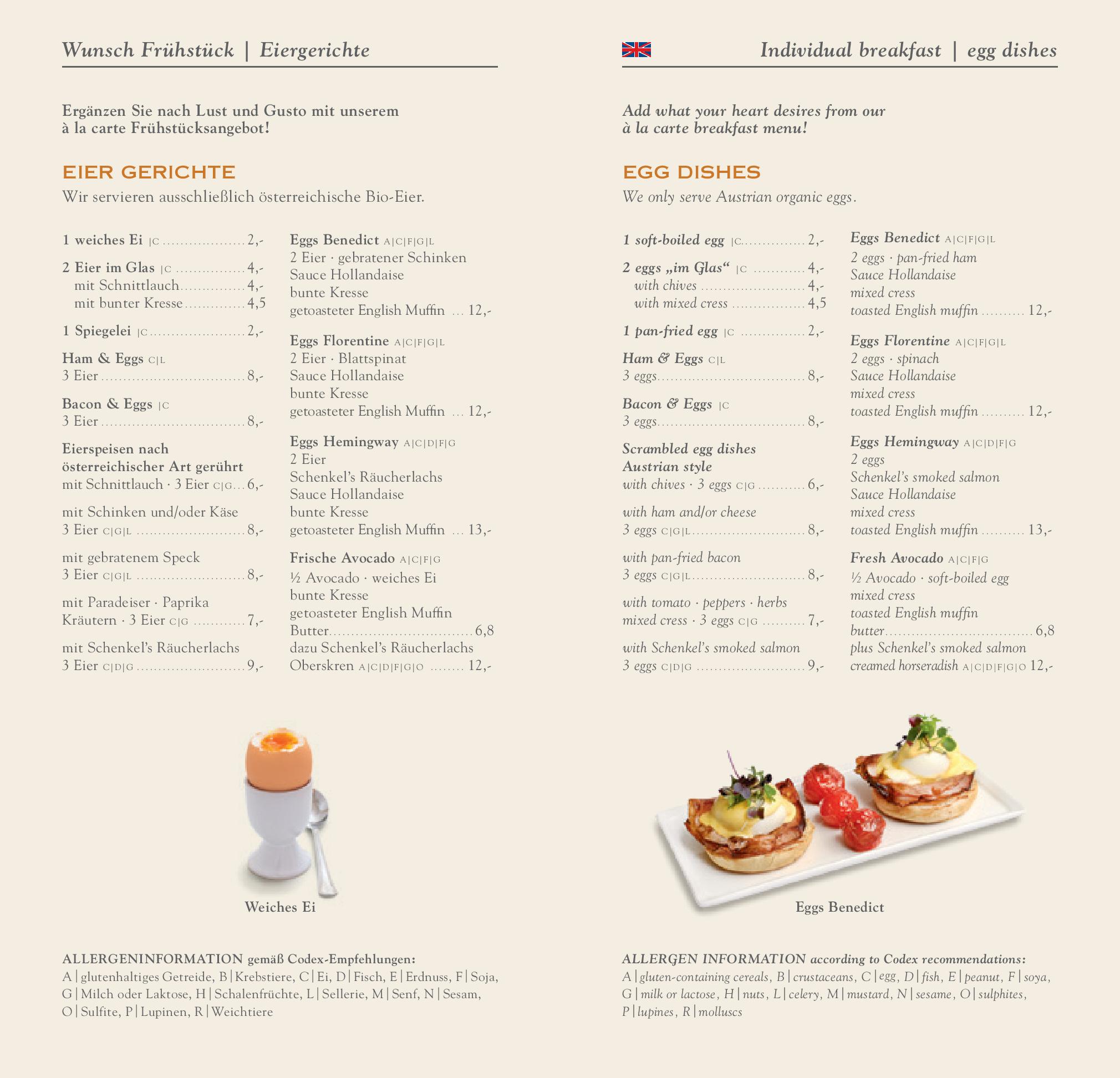 Speisekarte Café Landtmann in Wien, Seite 9