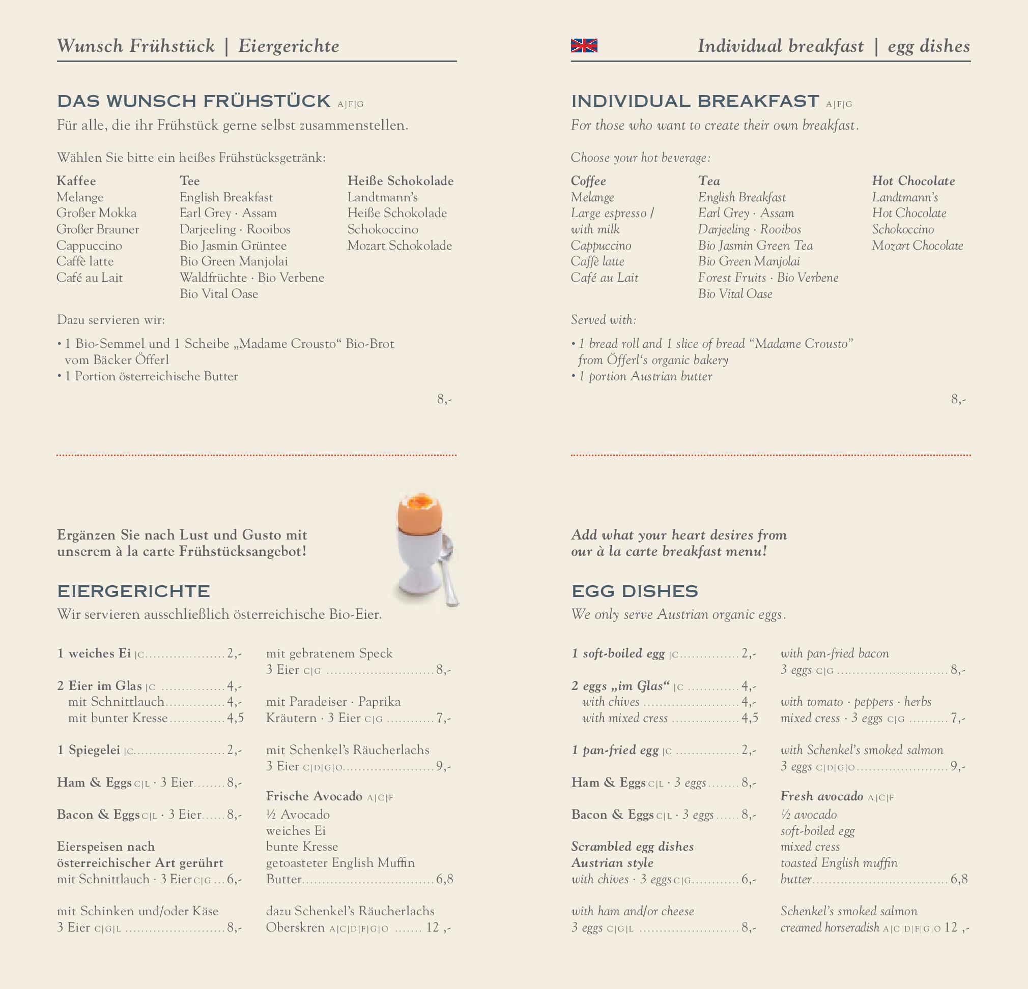 Speisekarte Café Mozart in Wien, Seite 9