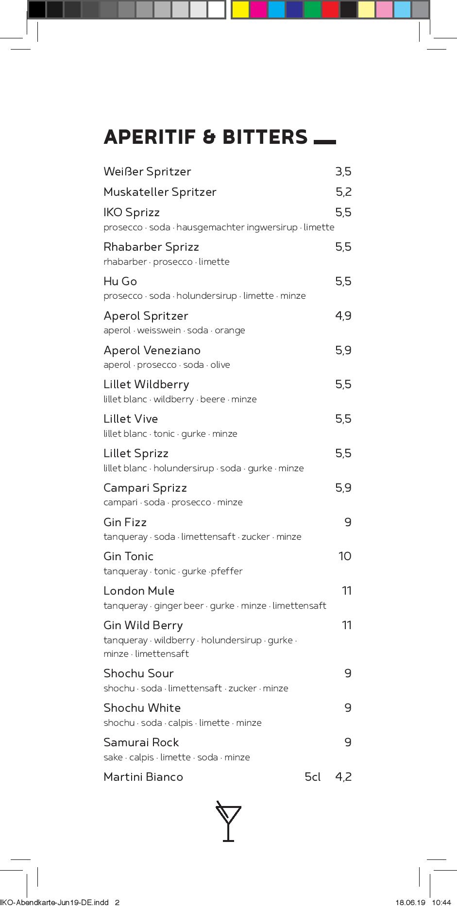 Speisekarte IKO Kitchen & Bar in Wien, Seite 1