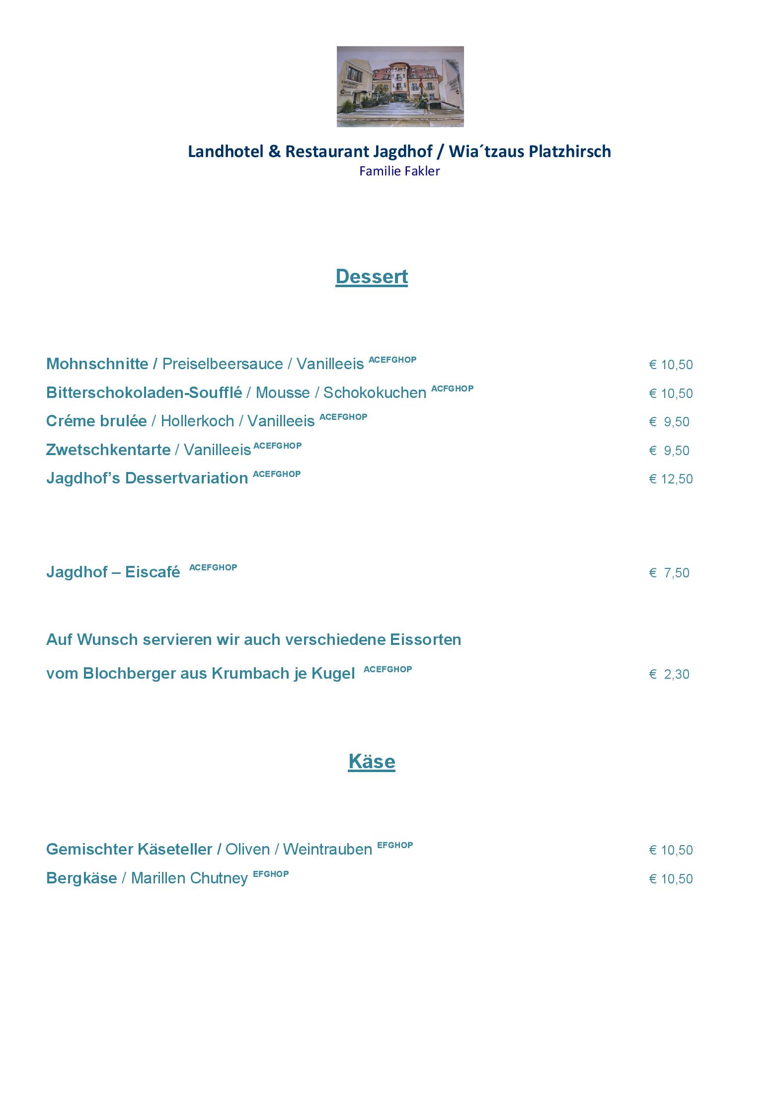 Speisekarte Landhotel & Restaurant Jagdhof in Guntramsdorf, Seite 13