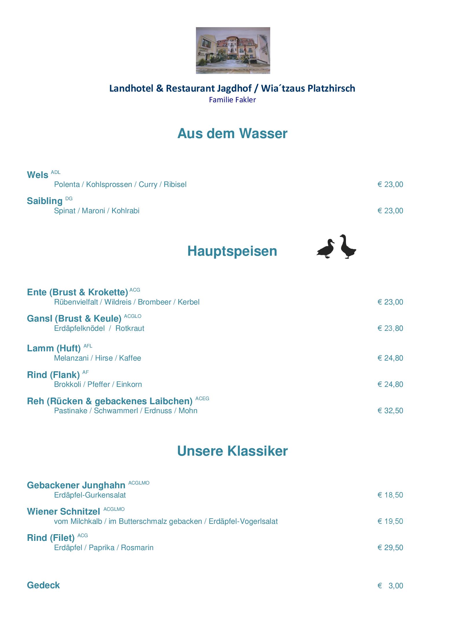 Speisekarte Landhotel & Restaurant Jagdhof in Guntramsdorf, Seite 11