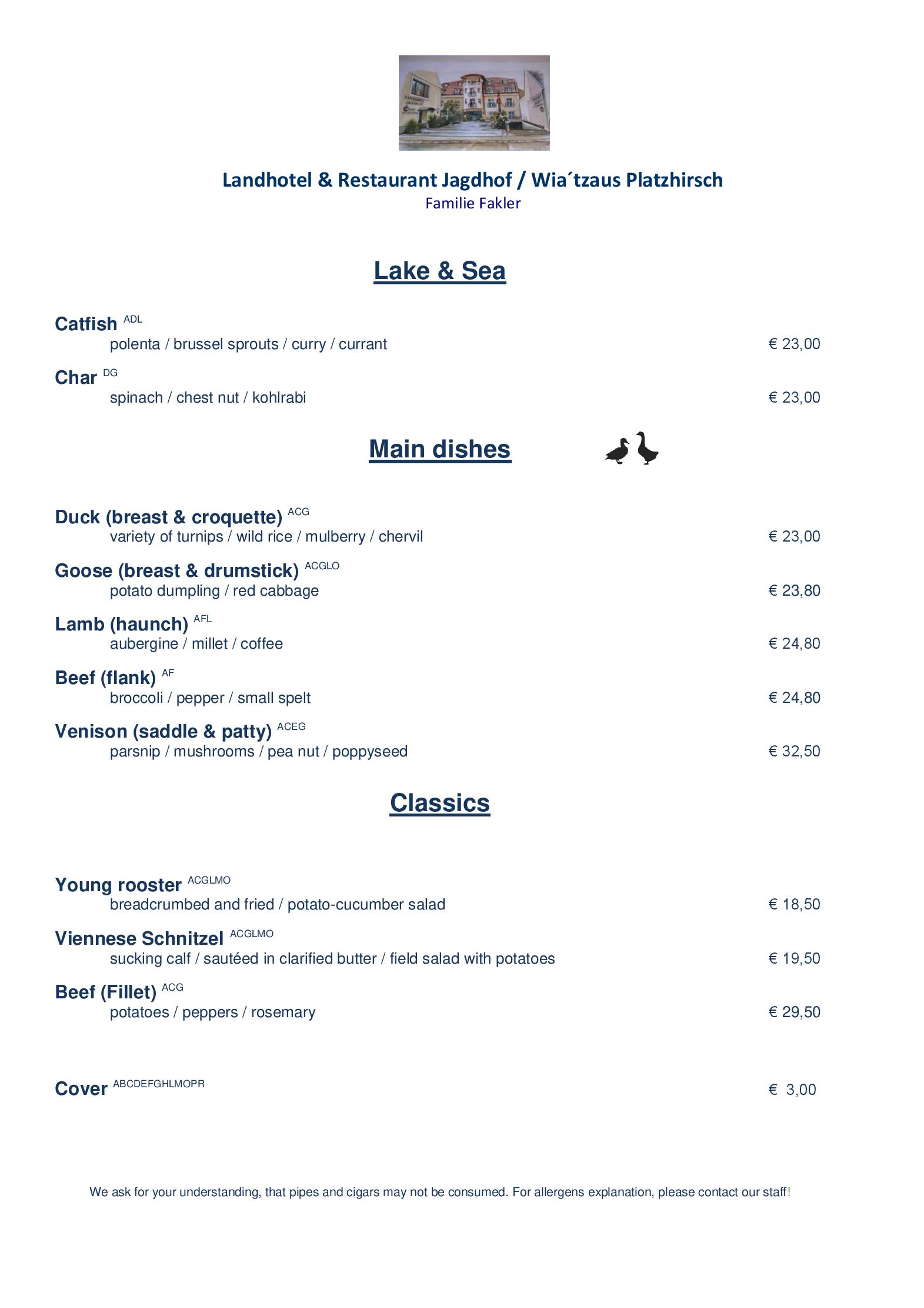 Speisekarte Landhotel & Restaurant Jagdhof in Guntramsdorf, Seite 6