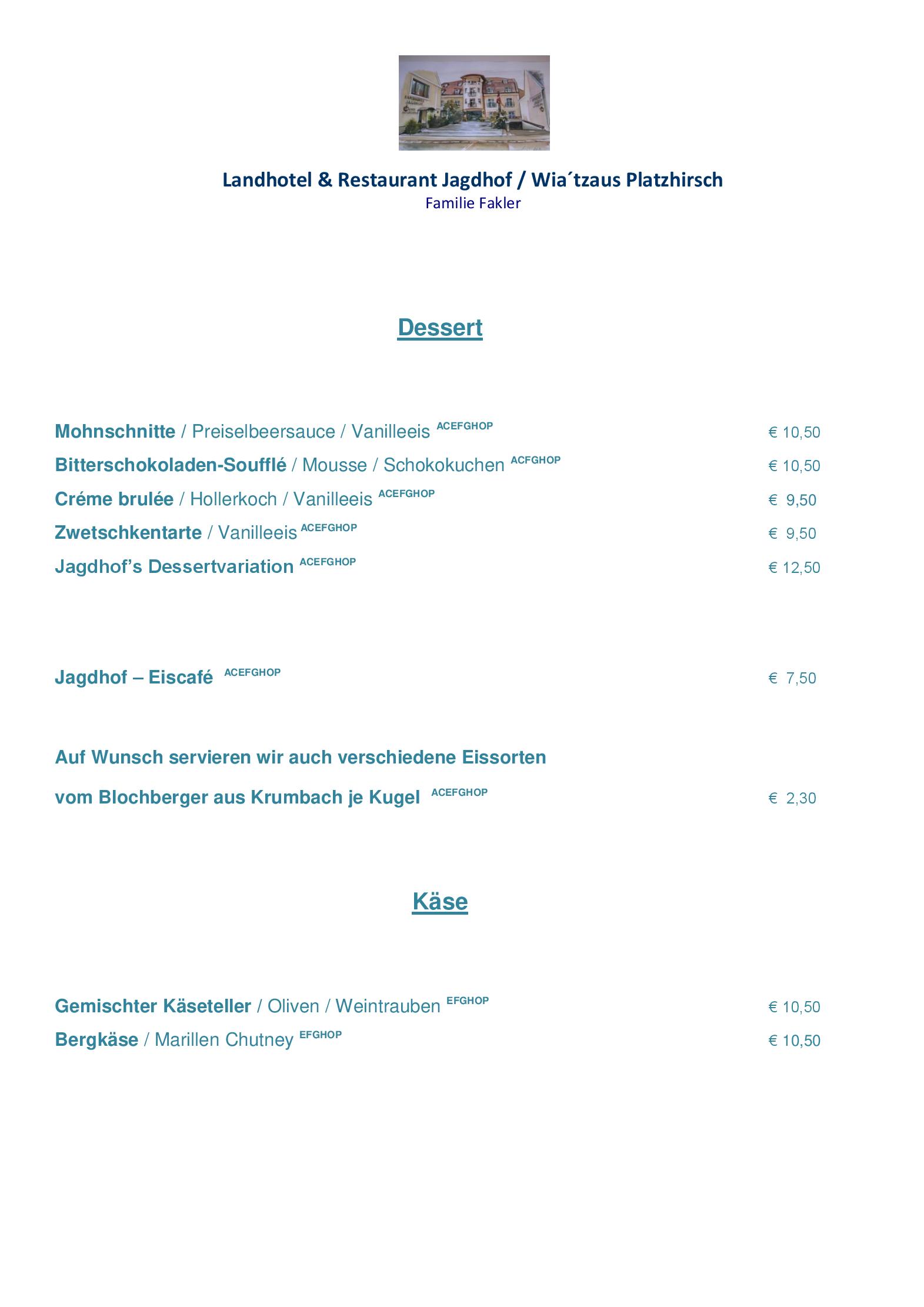 Speisekarte Landhotel & Restaurant Jagdhof in Guntramsdorf, Seite 8