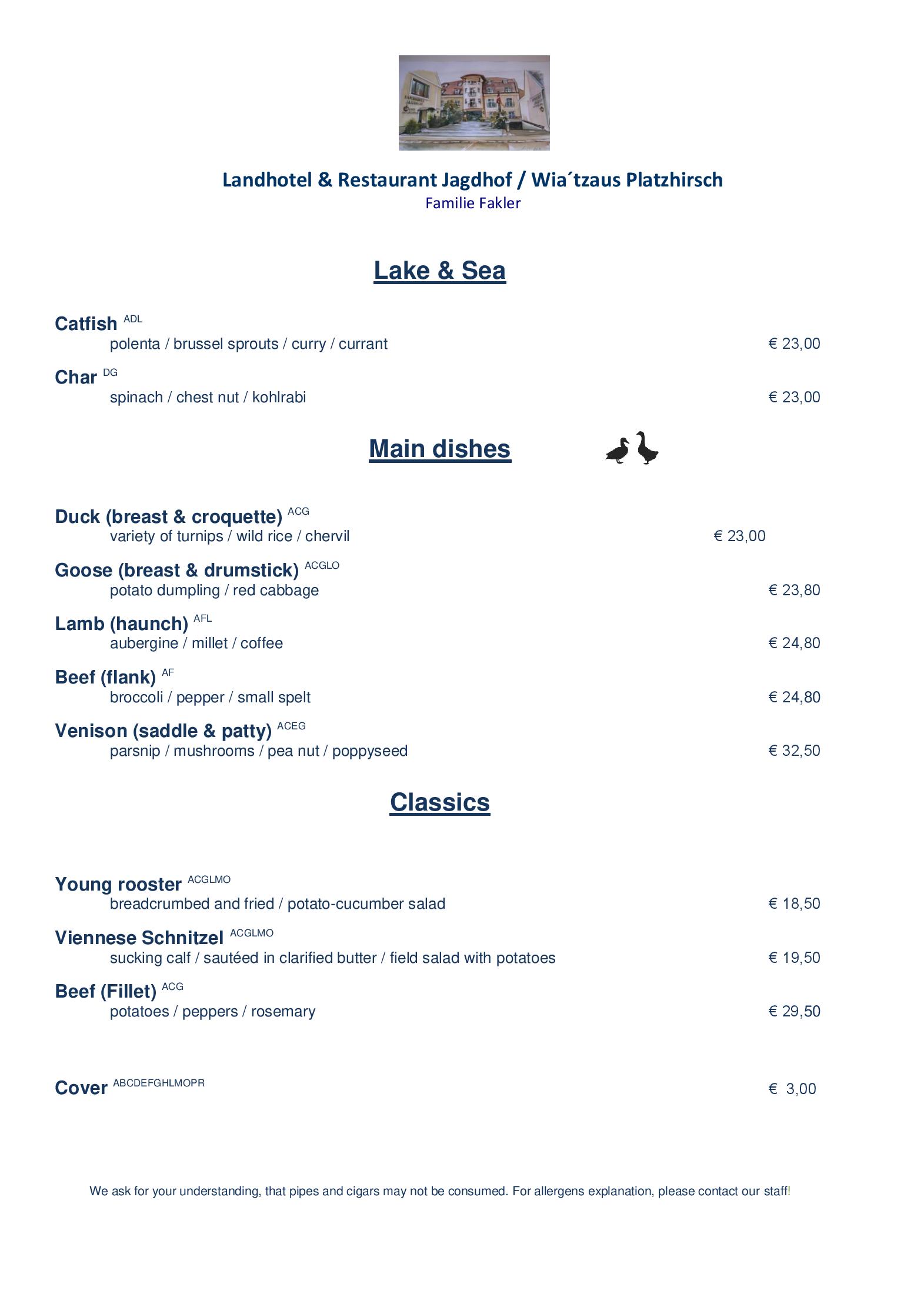 Speisekarte Landhotel & Restaurant Jagdhof in Guntramsdorf, Seite 4