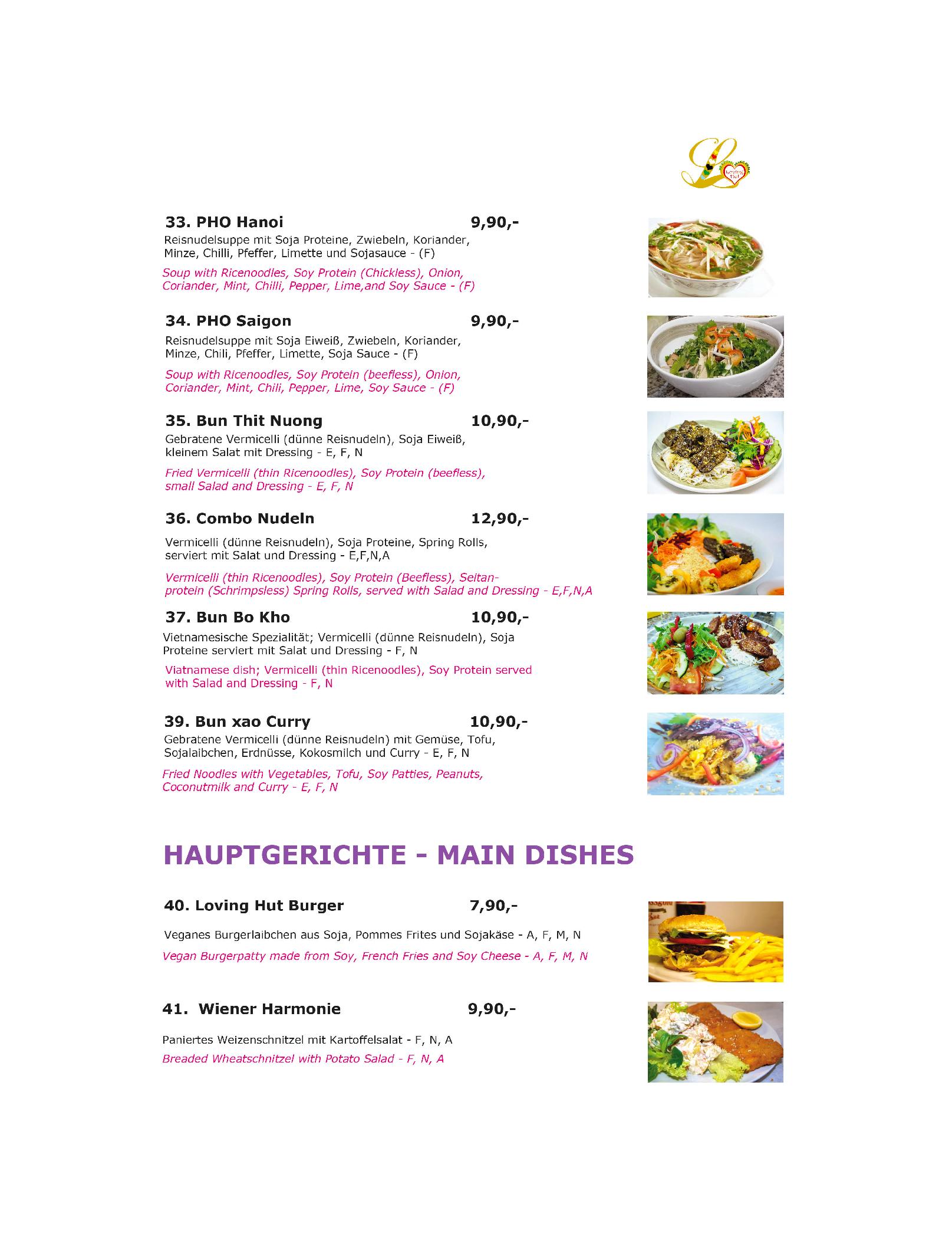 Speisekarte  Loving Hut Wienerberg in Vienna, Seite 5