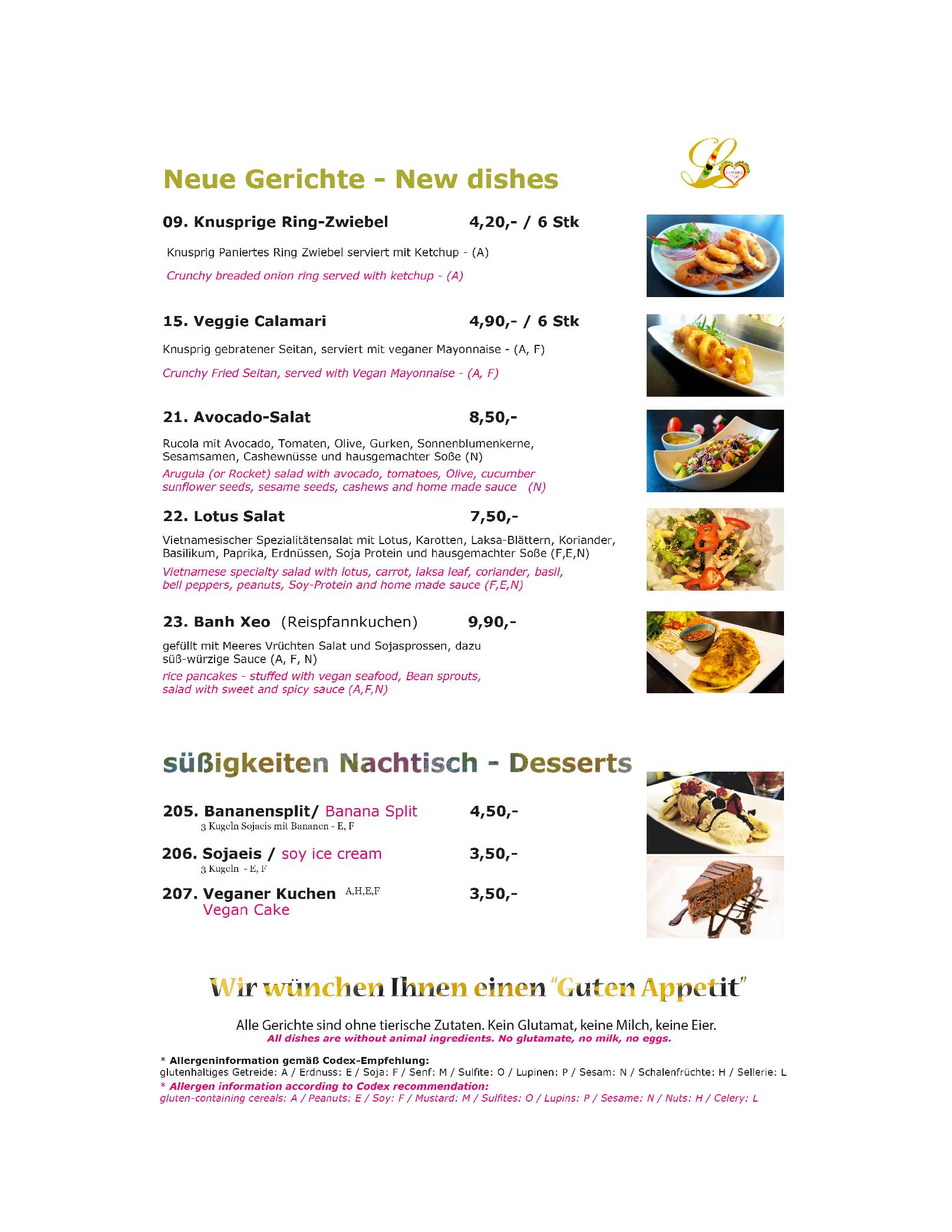 Speisekarte  Loving Hut Wienerberg in Vienna, Seite 2