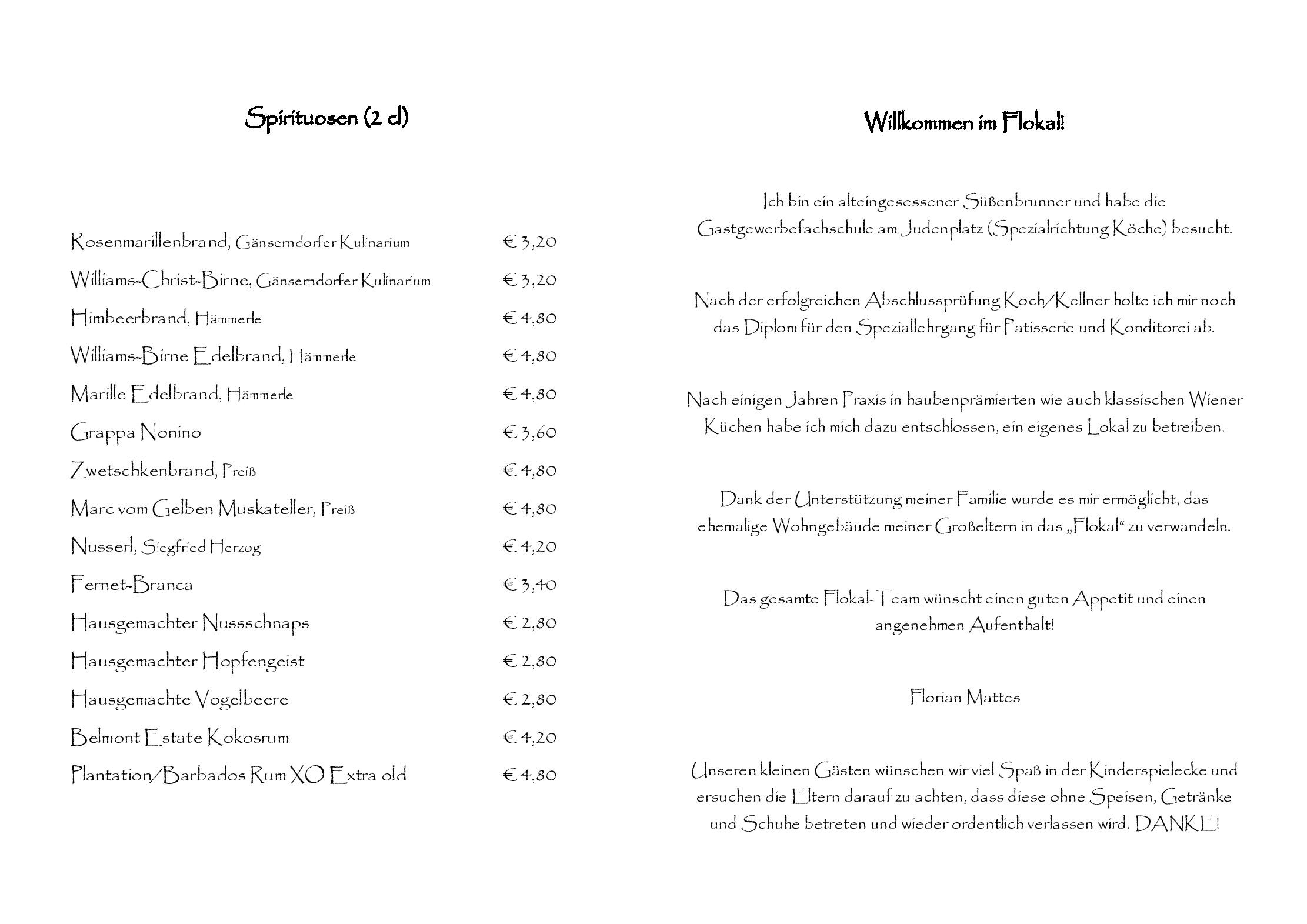 Speisekarte Flokal in Wien, Seite 6