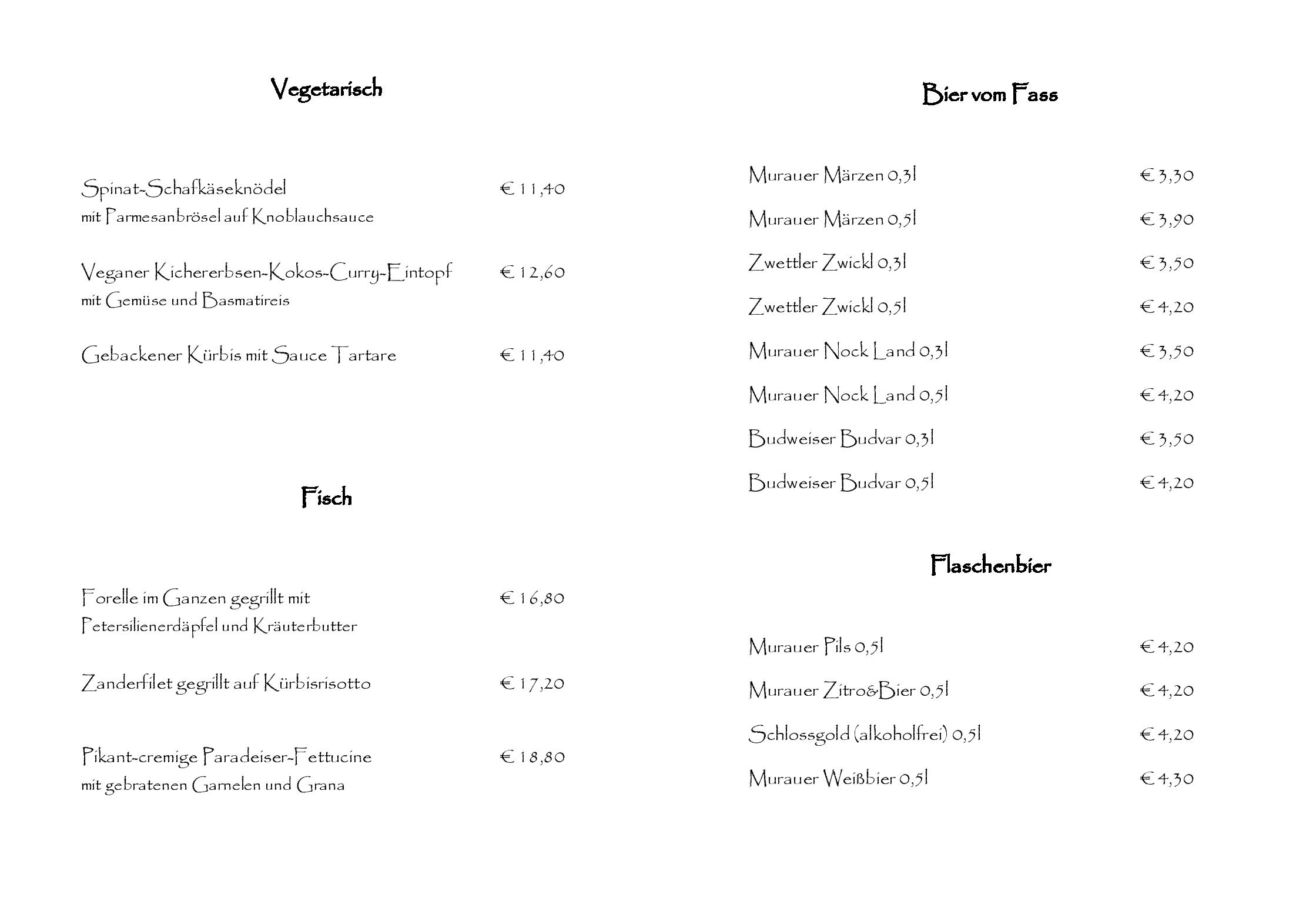 Speisekarte Flokal in Wien, Seite 3