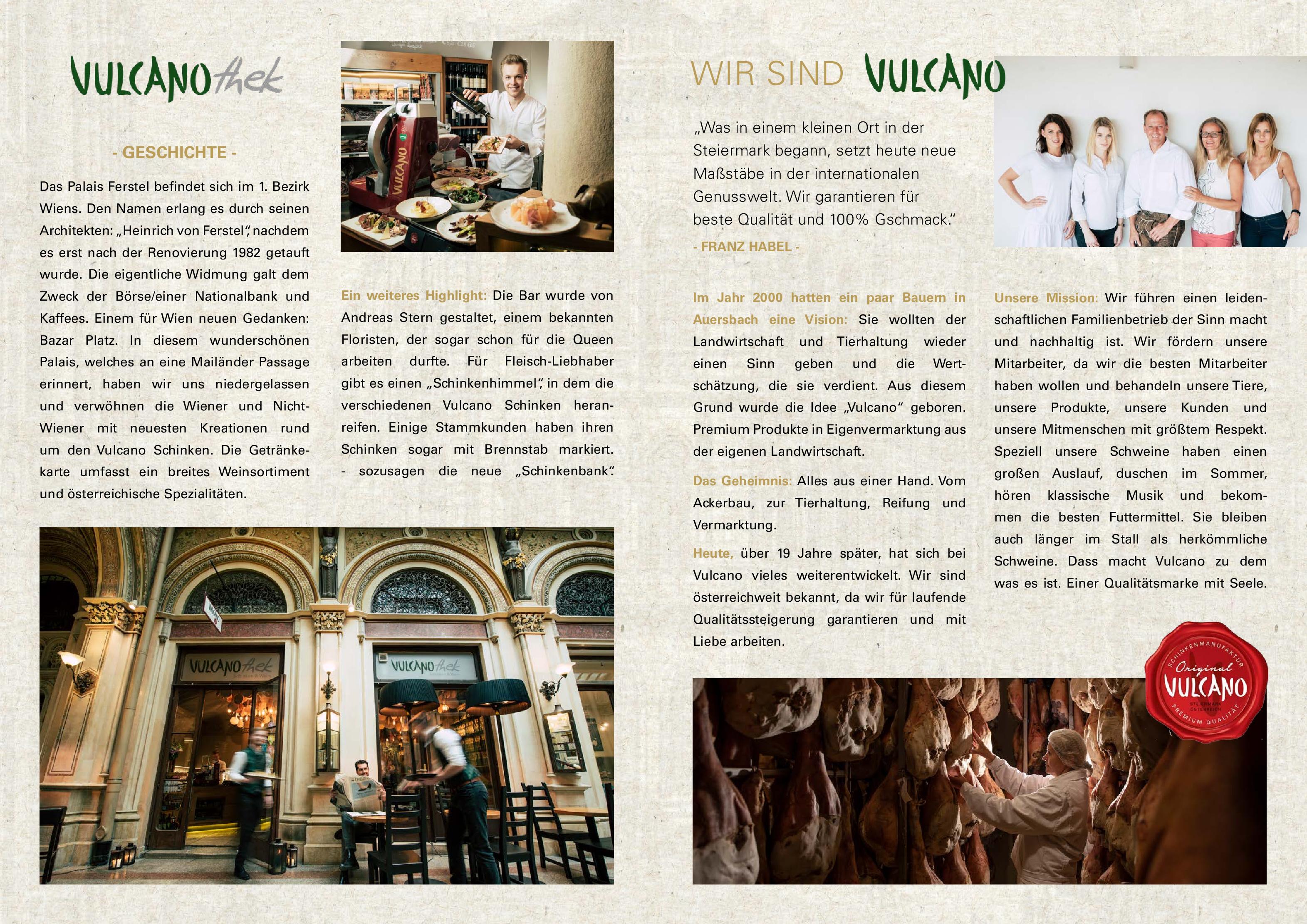Speisekarte Vulcanothek in Wien, Seite 2
