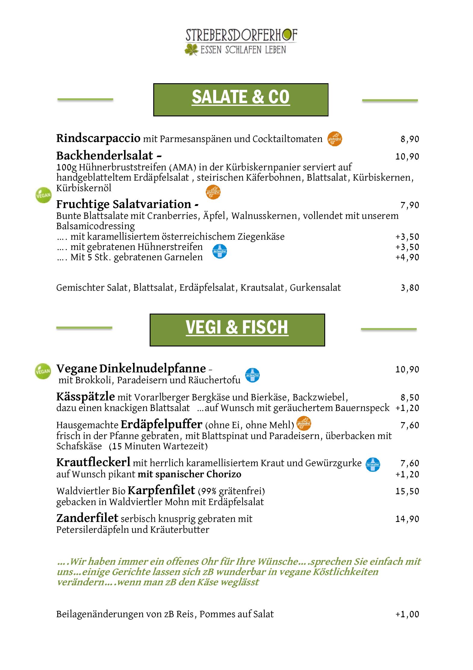 Speisekarte SH Gastrobetriebs  GmbH in Wien, Seite 3