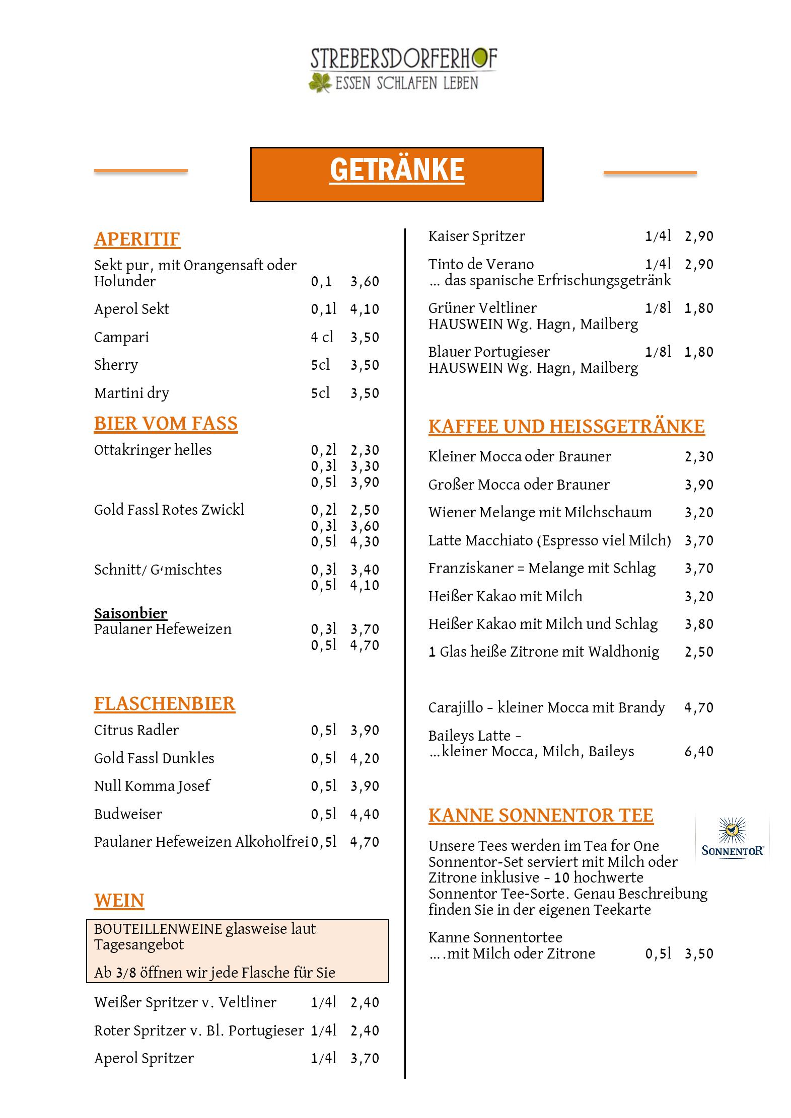 Speisekarte SH Gastrobetriebs  GmbH in Wien, Seite 5