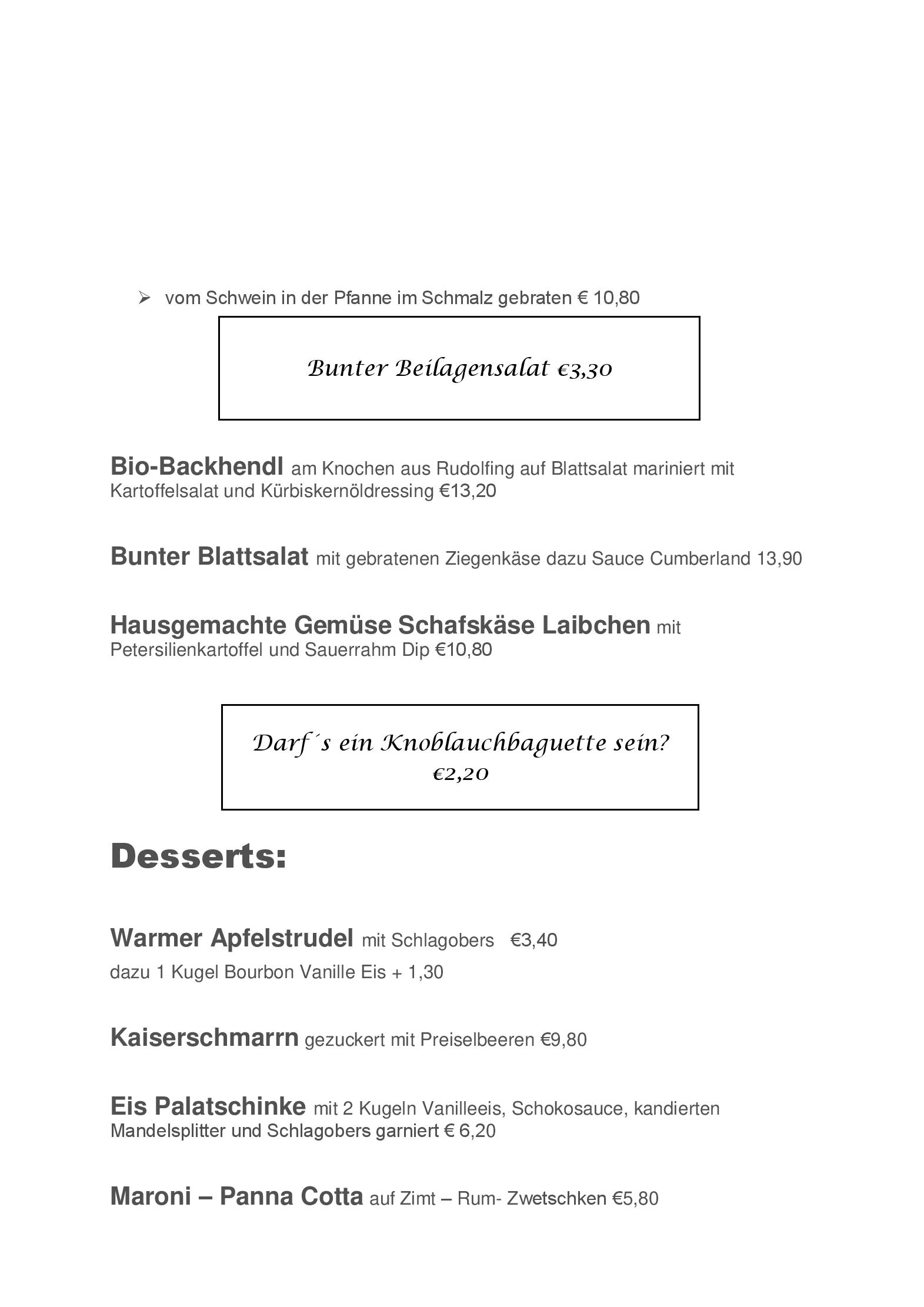 Speisekarte Landhotel Haagerhof in Aigen-Schlägl, Seite 6