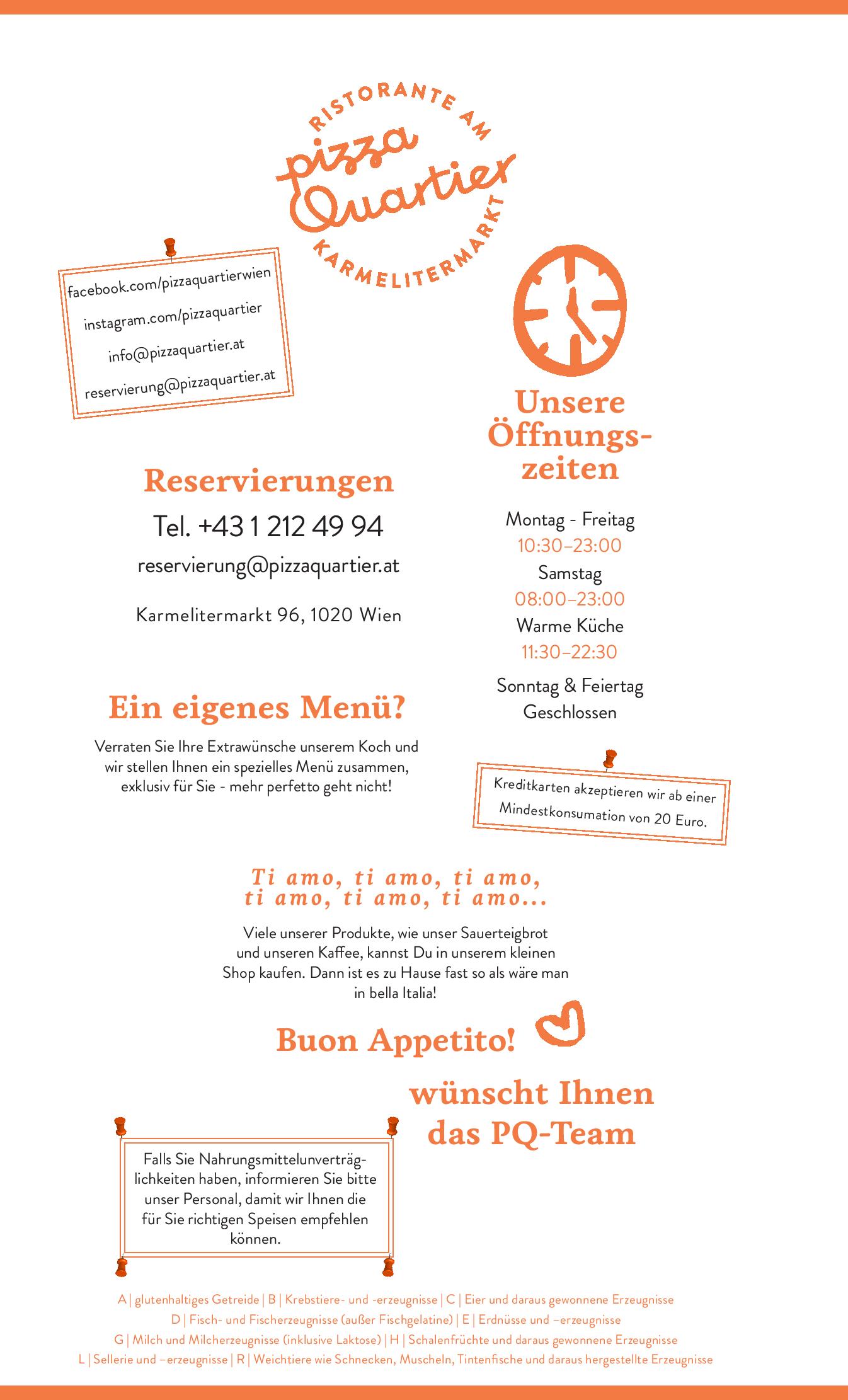 Speisekarte PIZZA QUARTIER in Wien, Seite 12