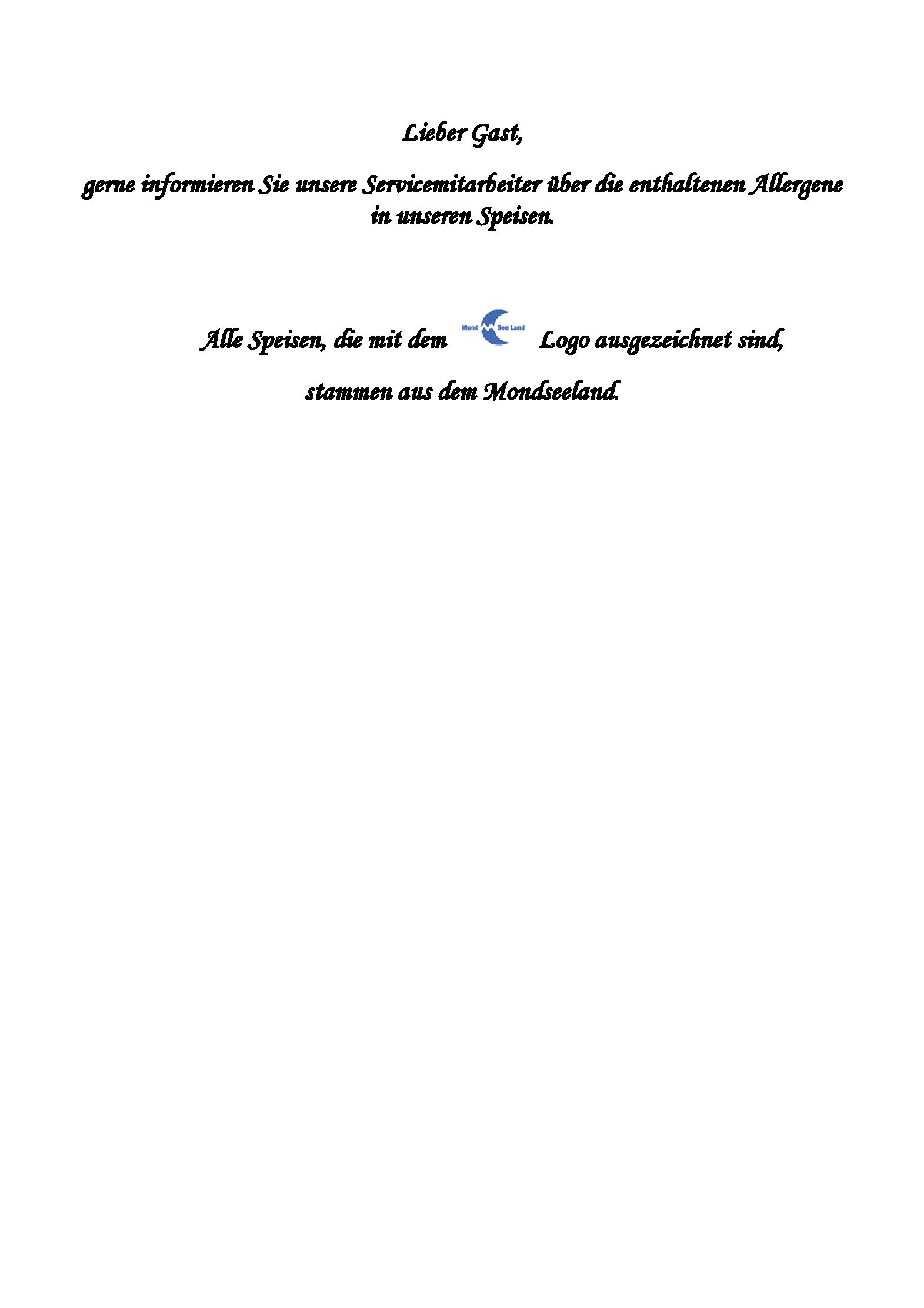 Speisekarte Schlossbrau Mondsee in Mondsee, Seite 5