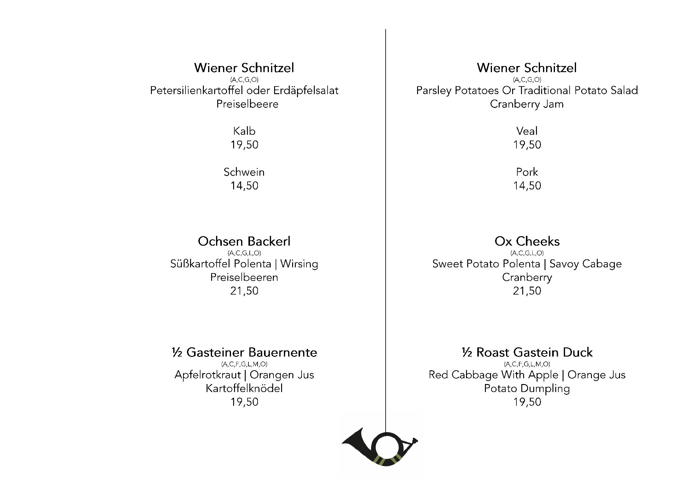 Speisekarte Jägerhäusl Traditionsrestaurant in Bad Gastein, Seite 12