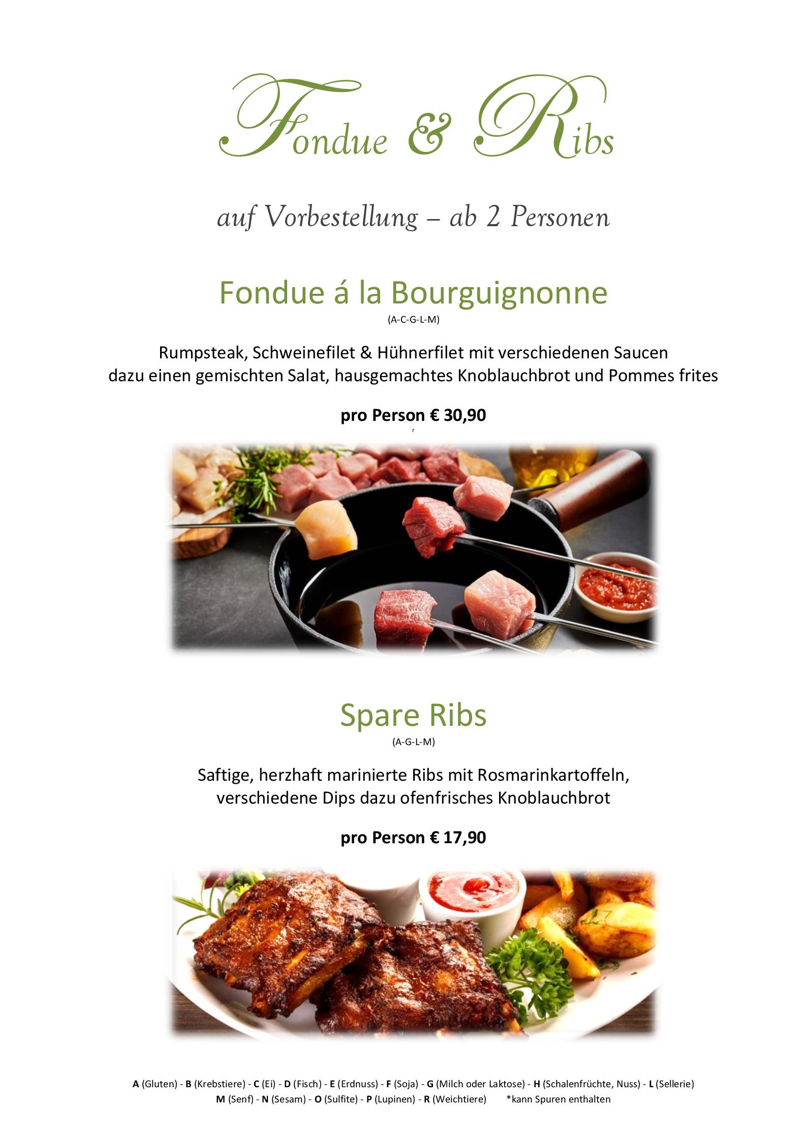 Speisekarte Seerestaurant Ried in Ried im Oberinntal, Seite 1