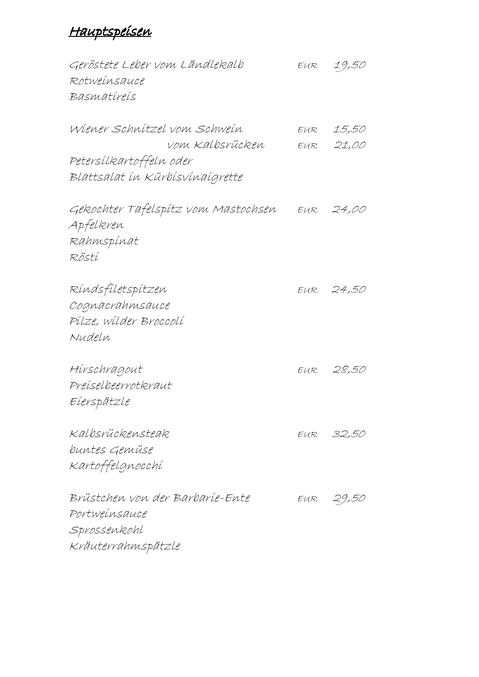 Speisekarte Gasthaus Schiffle in Dornbirn, Seite 3