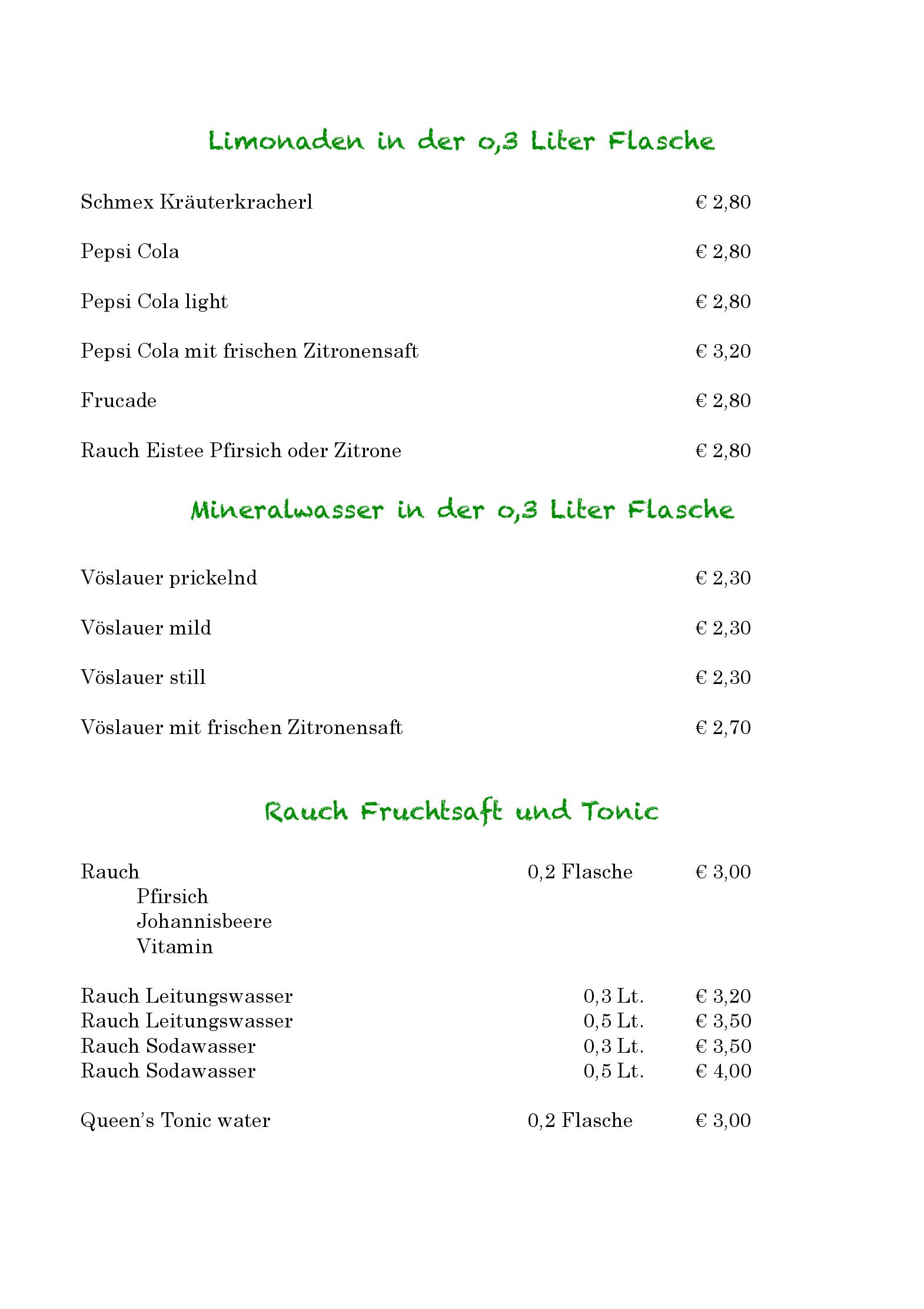 Speisekarte Restaurant Zur Alten Mauth in Neusiedl am See, Seite 5