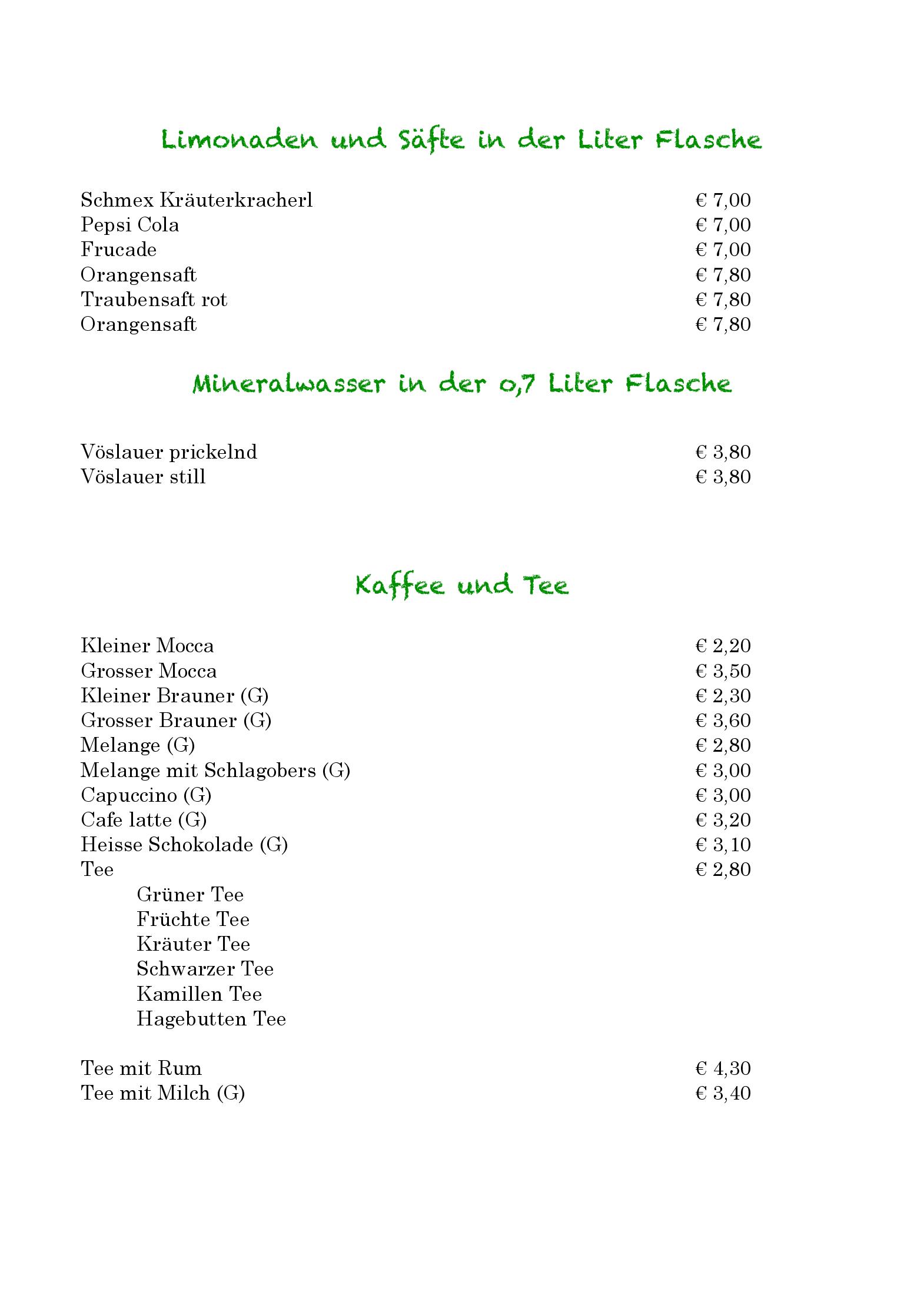 Speisekarte Restaurant Zur Alten Mauth in Neusiedl am See, Seite 4