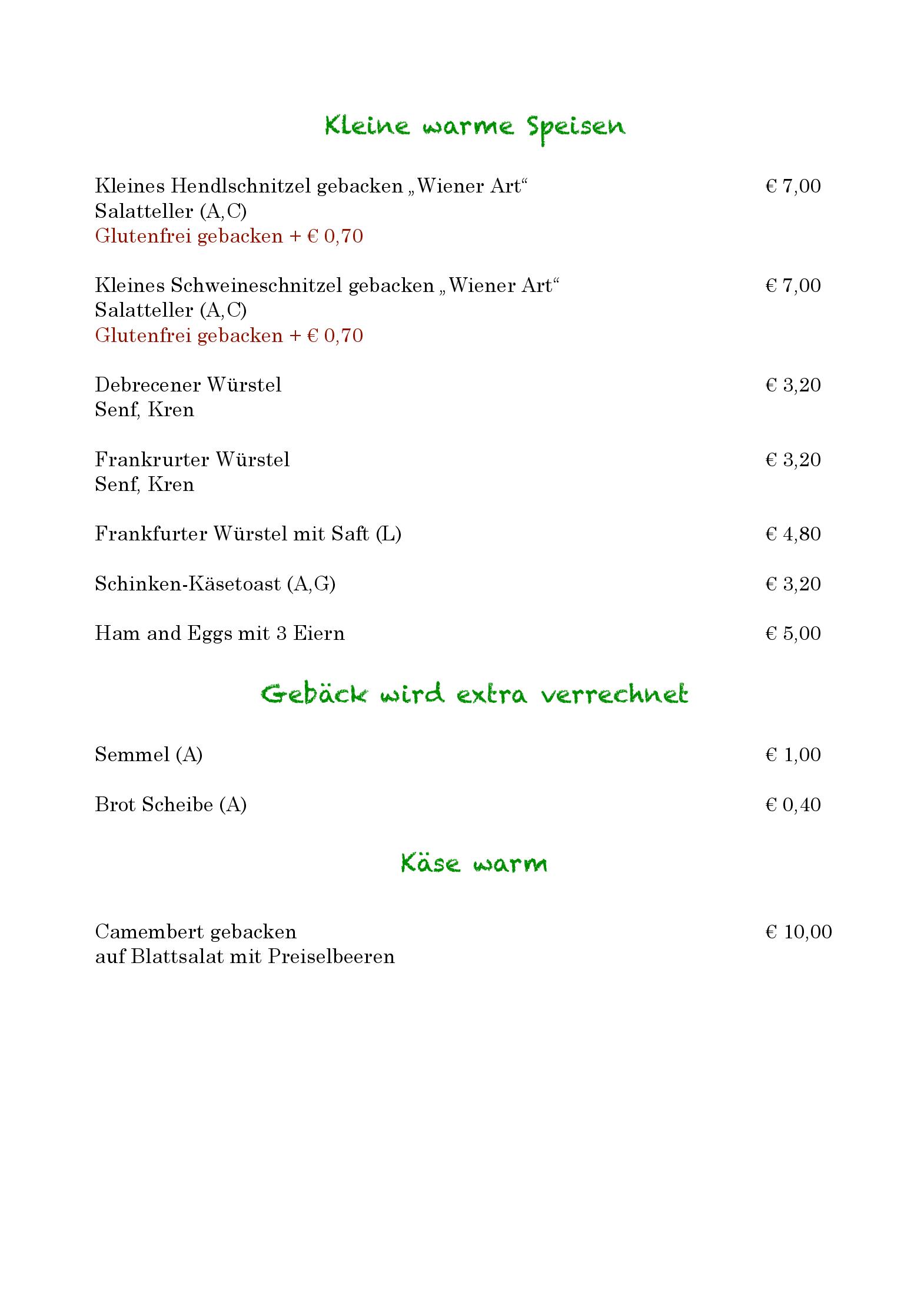 Speisekarte Restaurant Zur Alten Mauth in Neusiedl am See, Seite 12