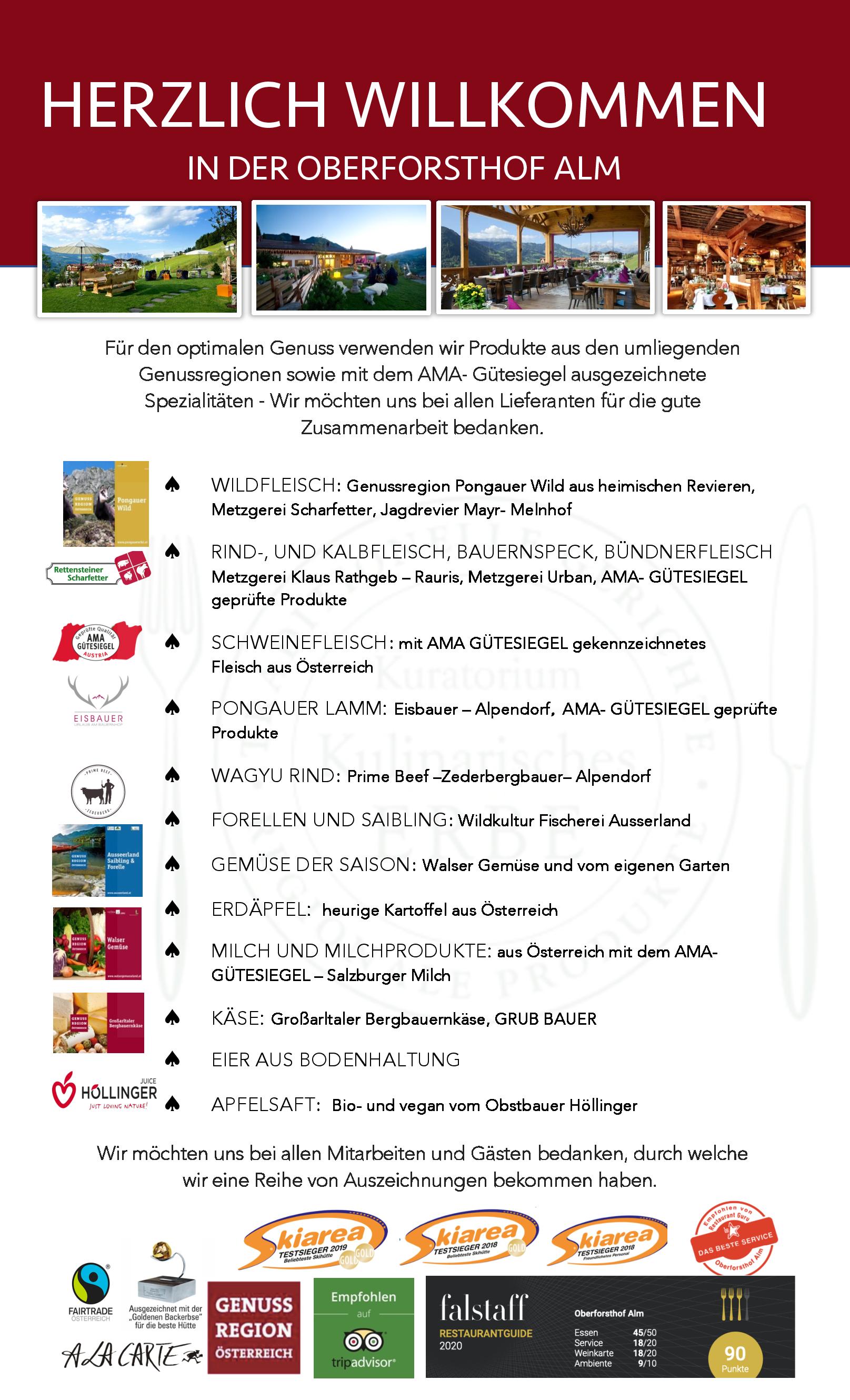 Speisekarte OBERFORSTHOFALM in Sankt Johann, Seite 13