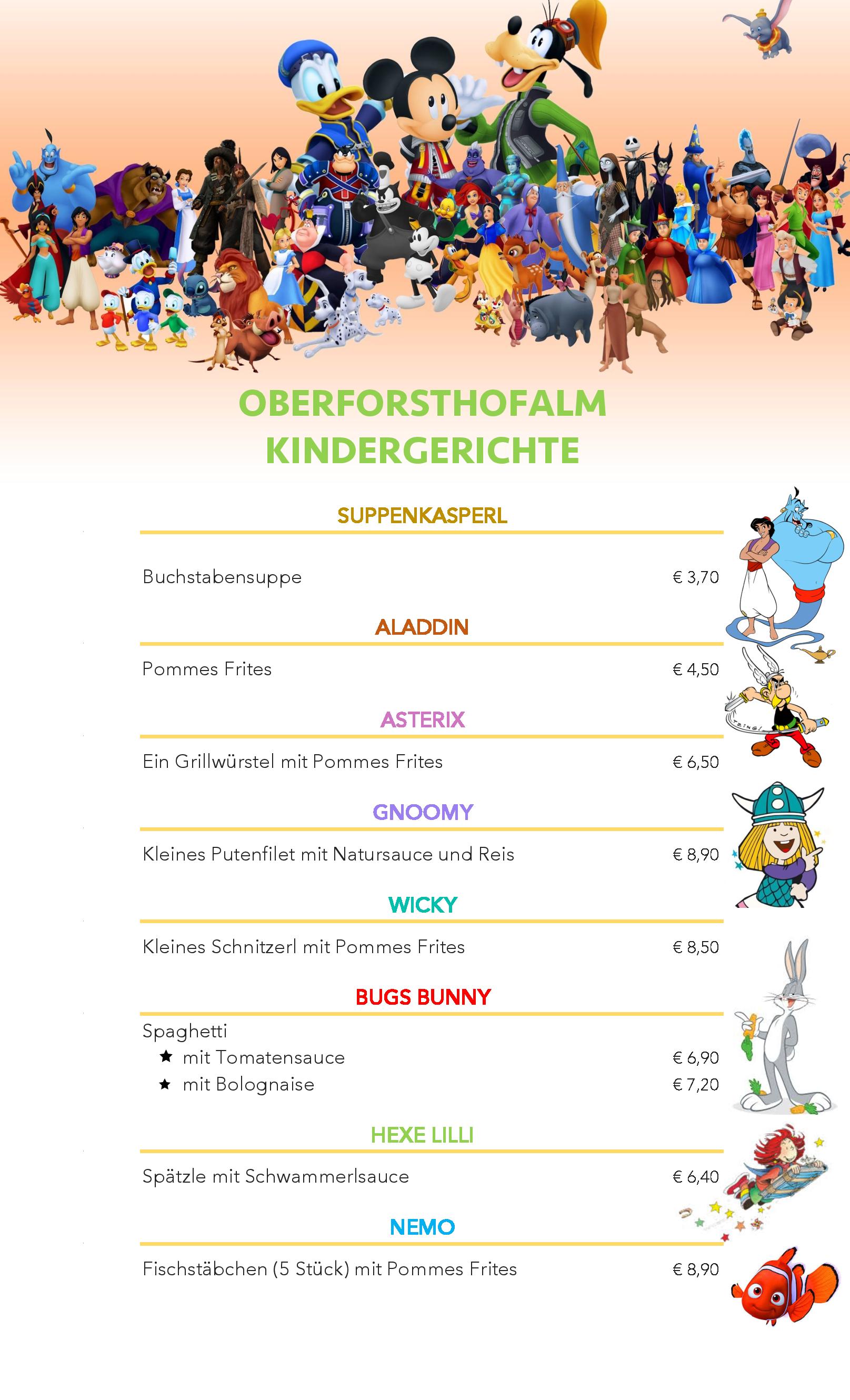 Speisekarte OBERFORSTHOFALM in Sankt Johann, Seite 10