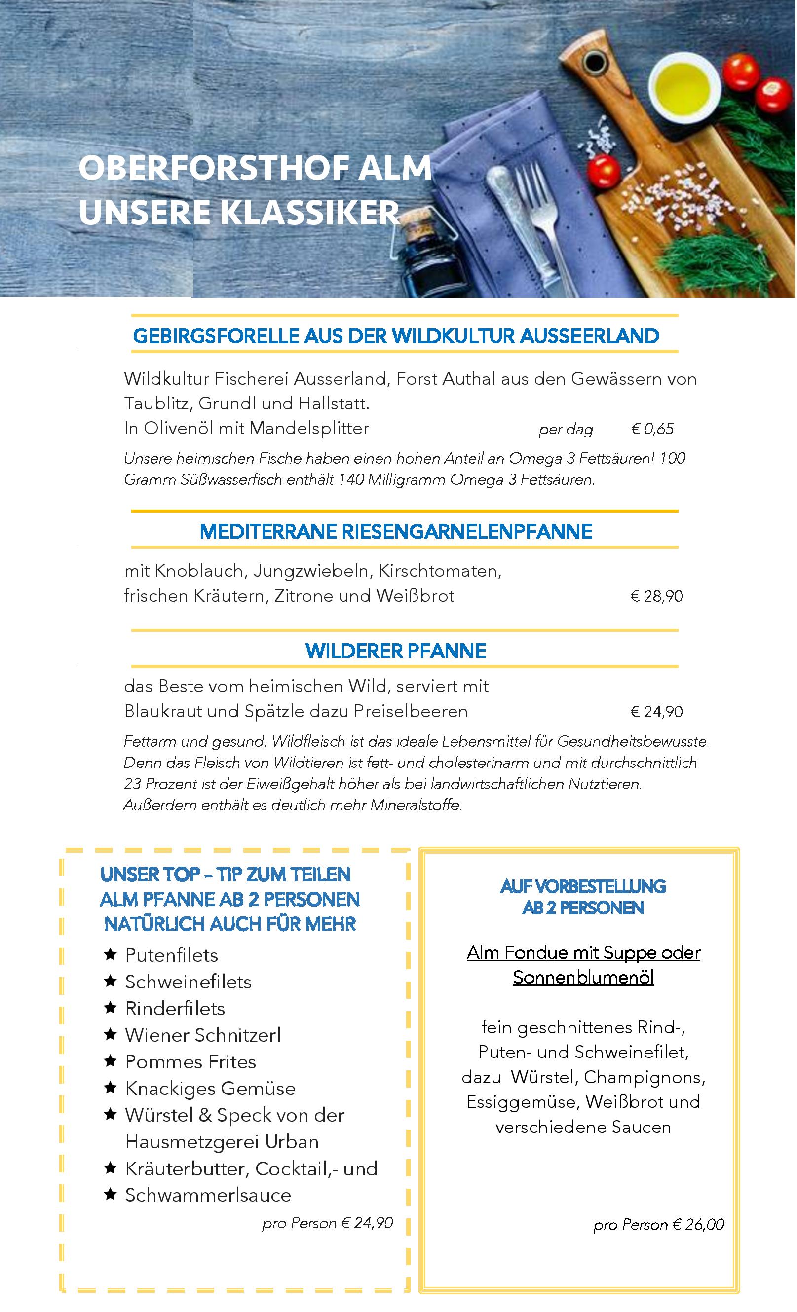 Speisekarte OBERFORSTHOFALM in Sankt Johann, Seite 7