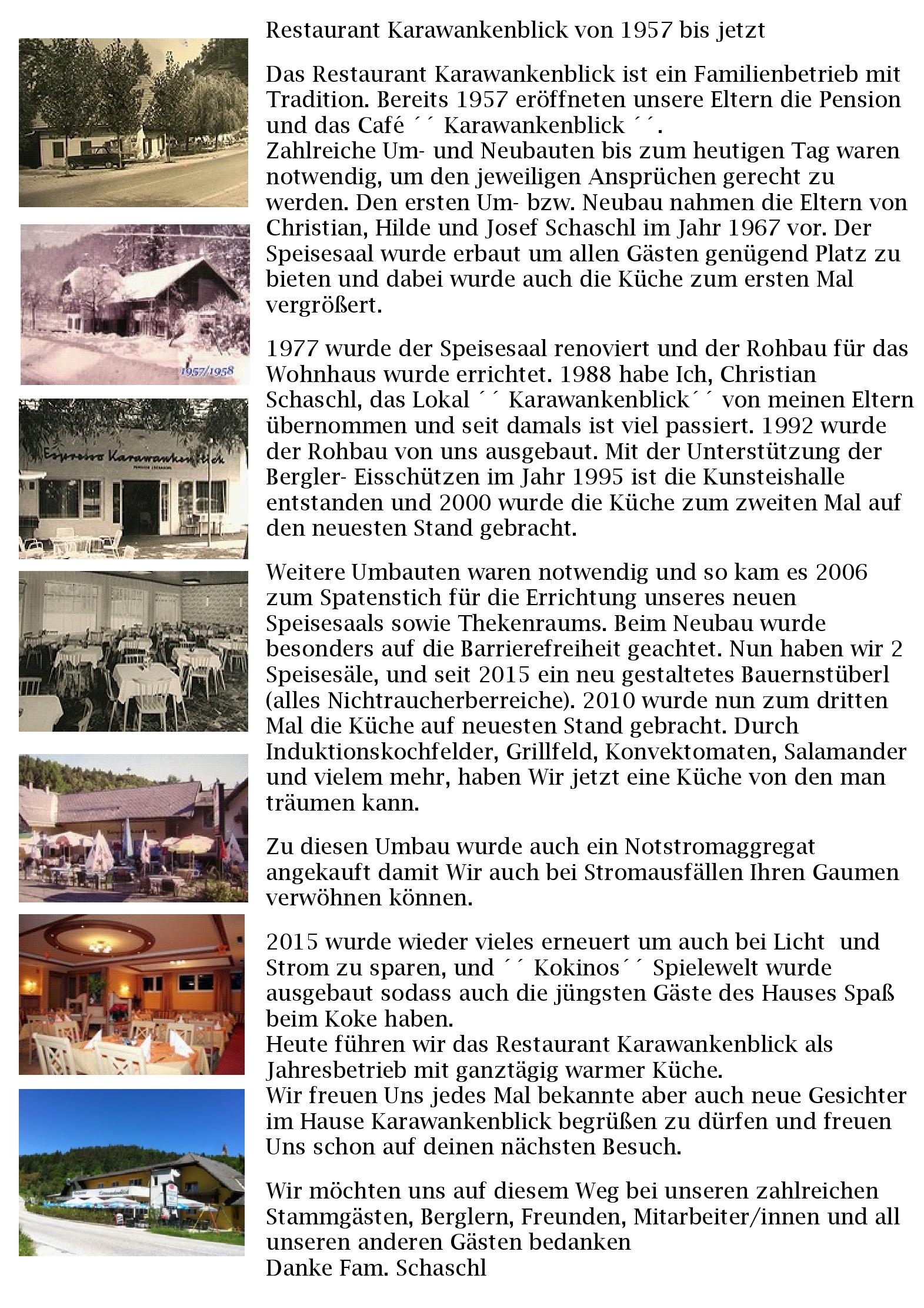 Speisekarte Restaurant Karawankenblick in Keutschach, Seite 1