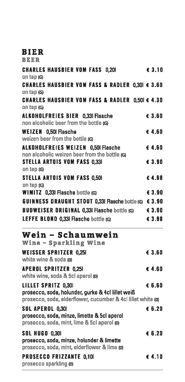 Speisekarte Restaurant Charles in Villach, Seite 7