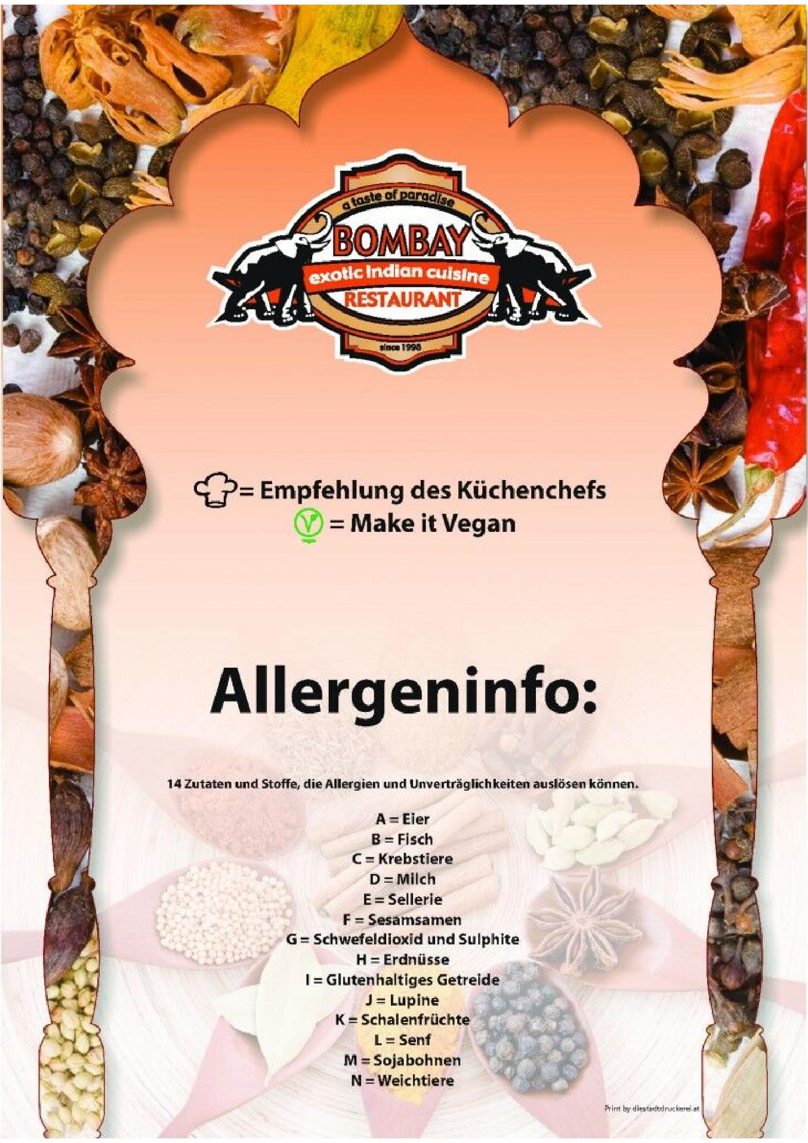 Speisekarte Bombay Restaurants in Kufstein, Seite 8